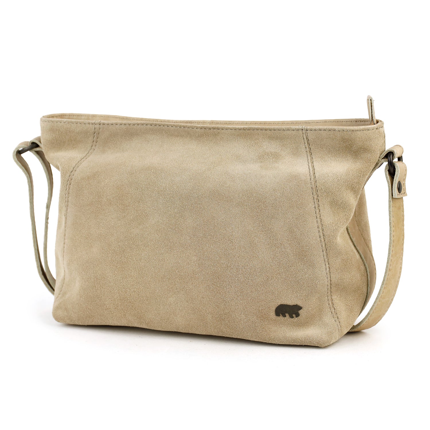 Velours Umhängetasche 'Valentina' Beige