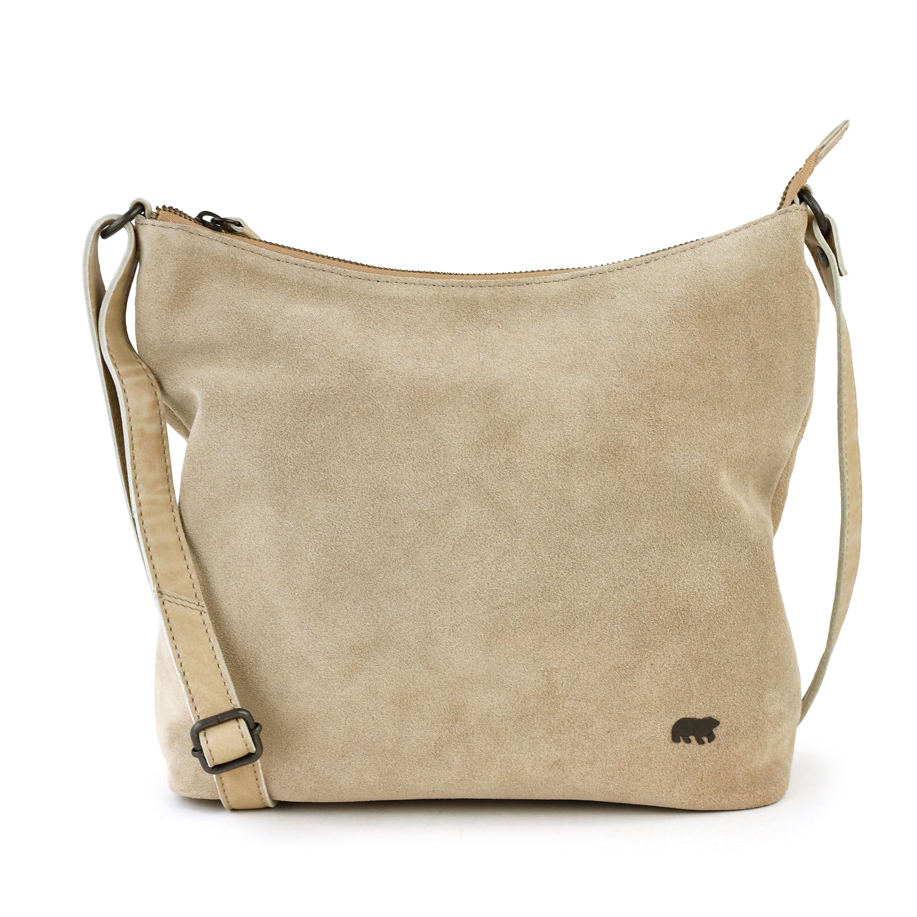 Suede schoudertas 'Amber' beige