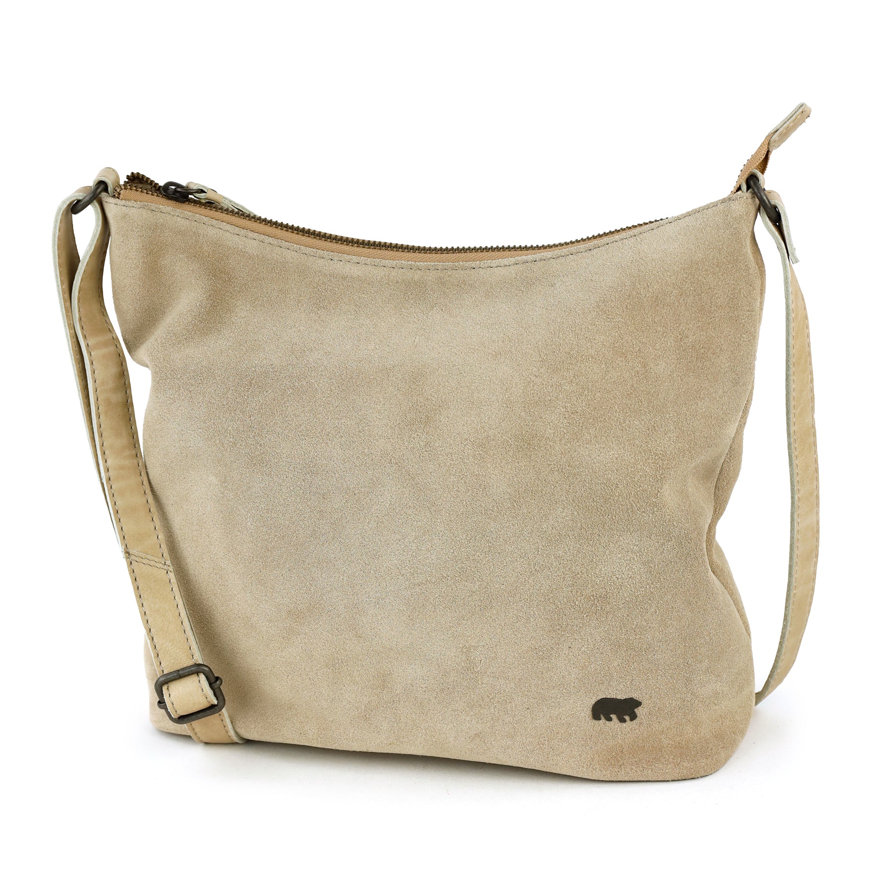 Velours Umhängetasche 'Amber' Beige