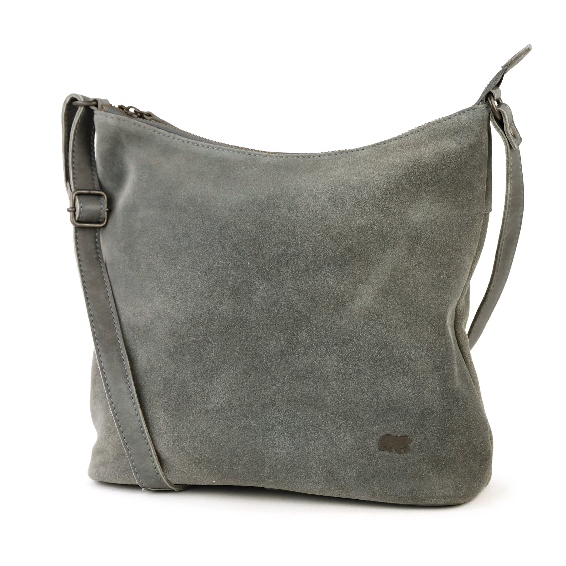Velours Umhängetasche 'Amber' Grau