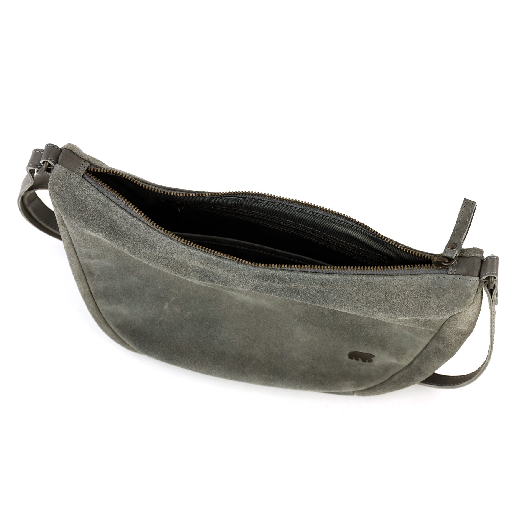 Velours Crossbody Tasche 'Jade' Grau