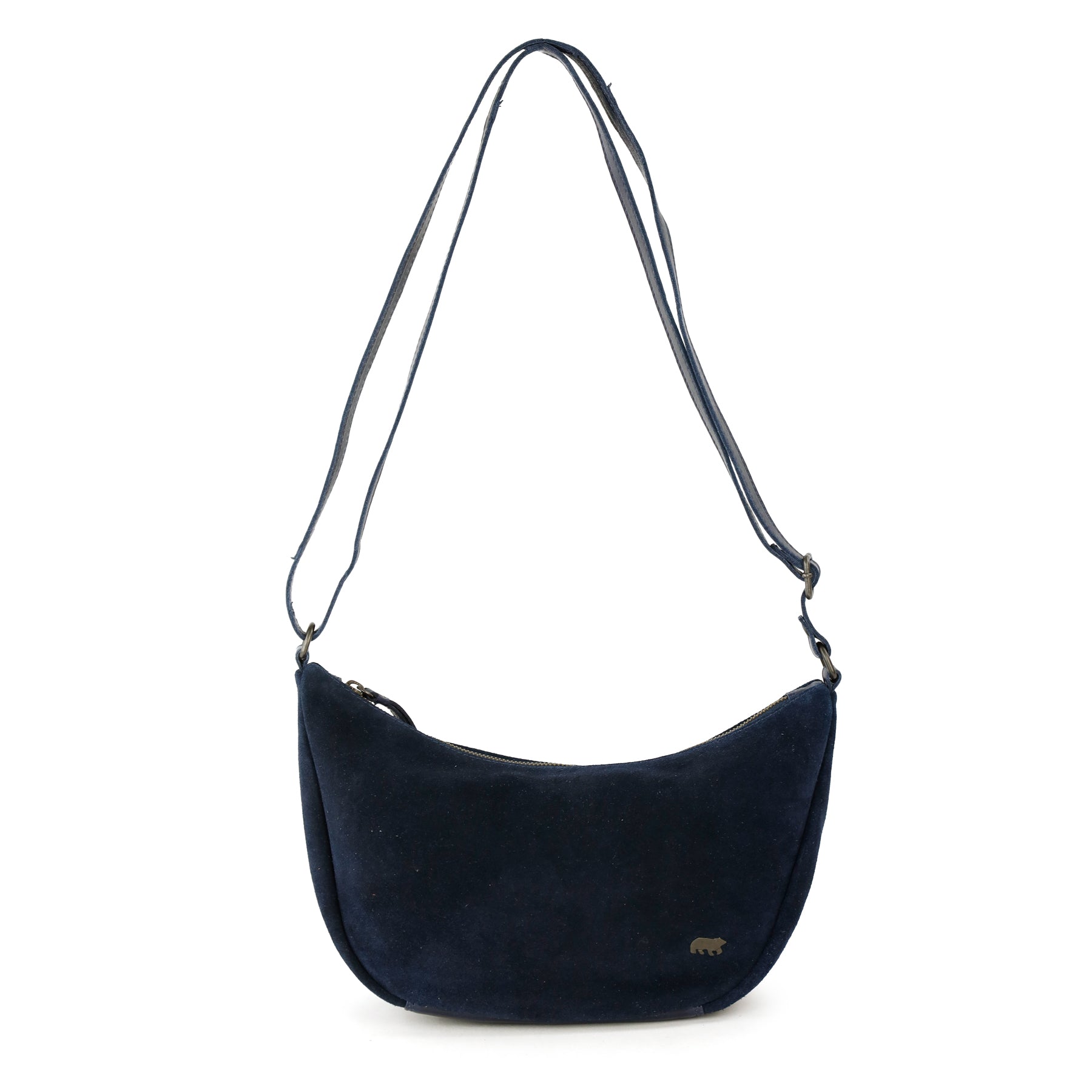 Suede schoudertasje 'Jade' navy