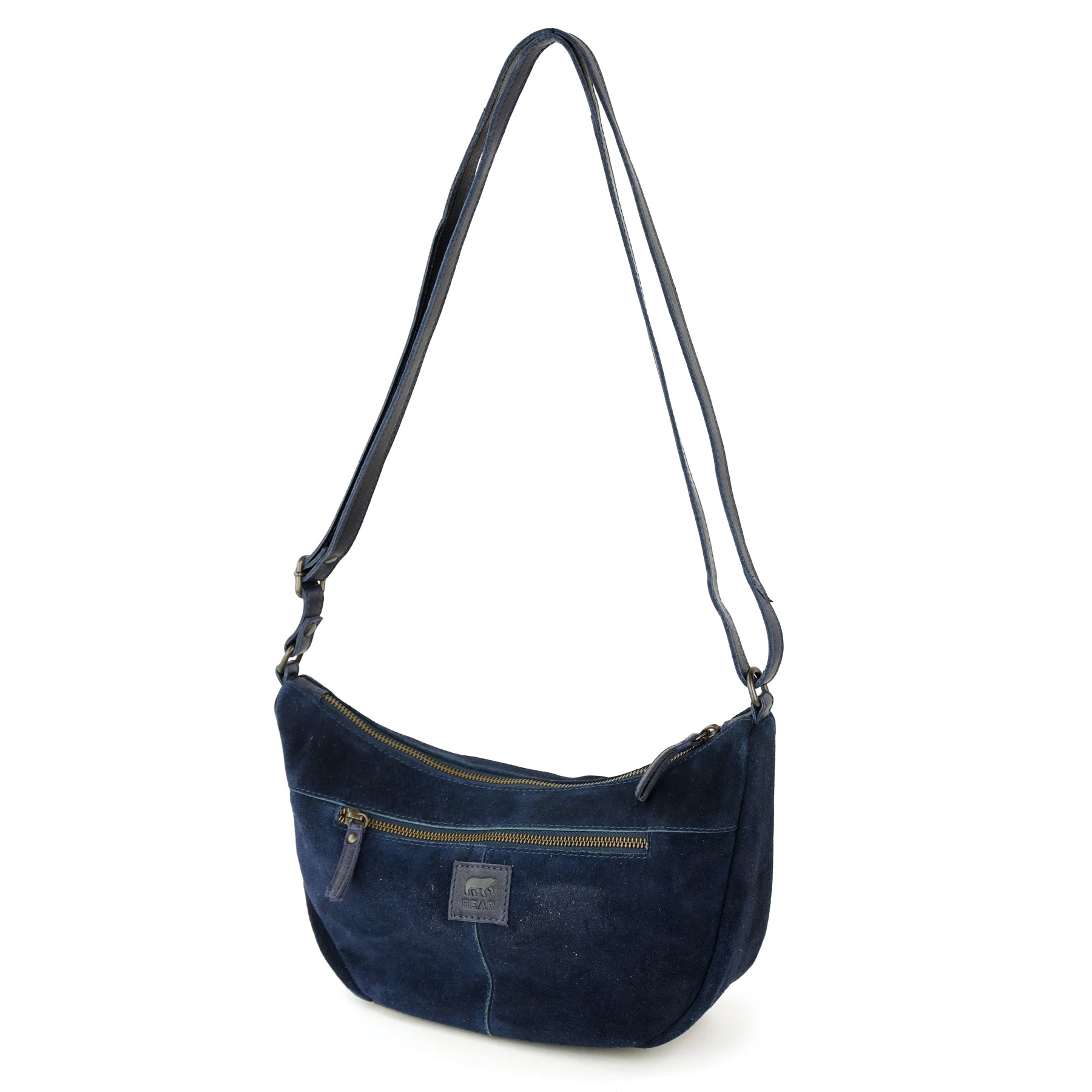 Velours Crossbody Tasche 'Jade' Navy