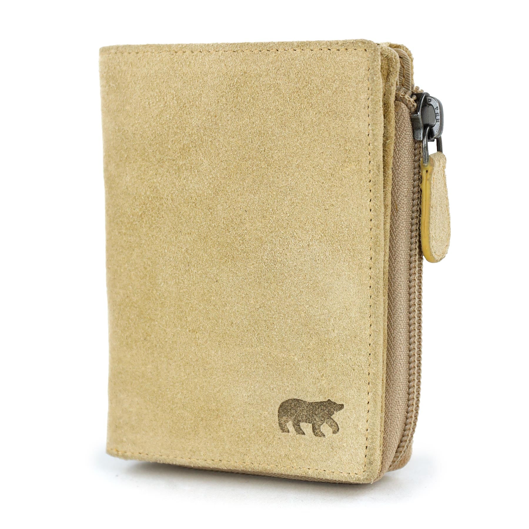 Velours RFID Geldbörse mit Reißverschluss 'Gungun' Bisquit