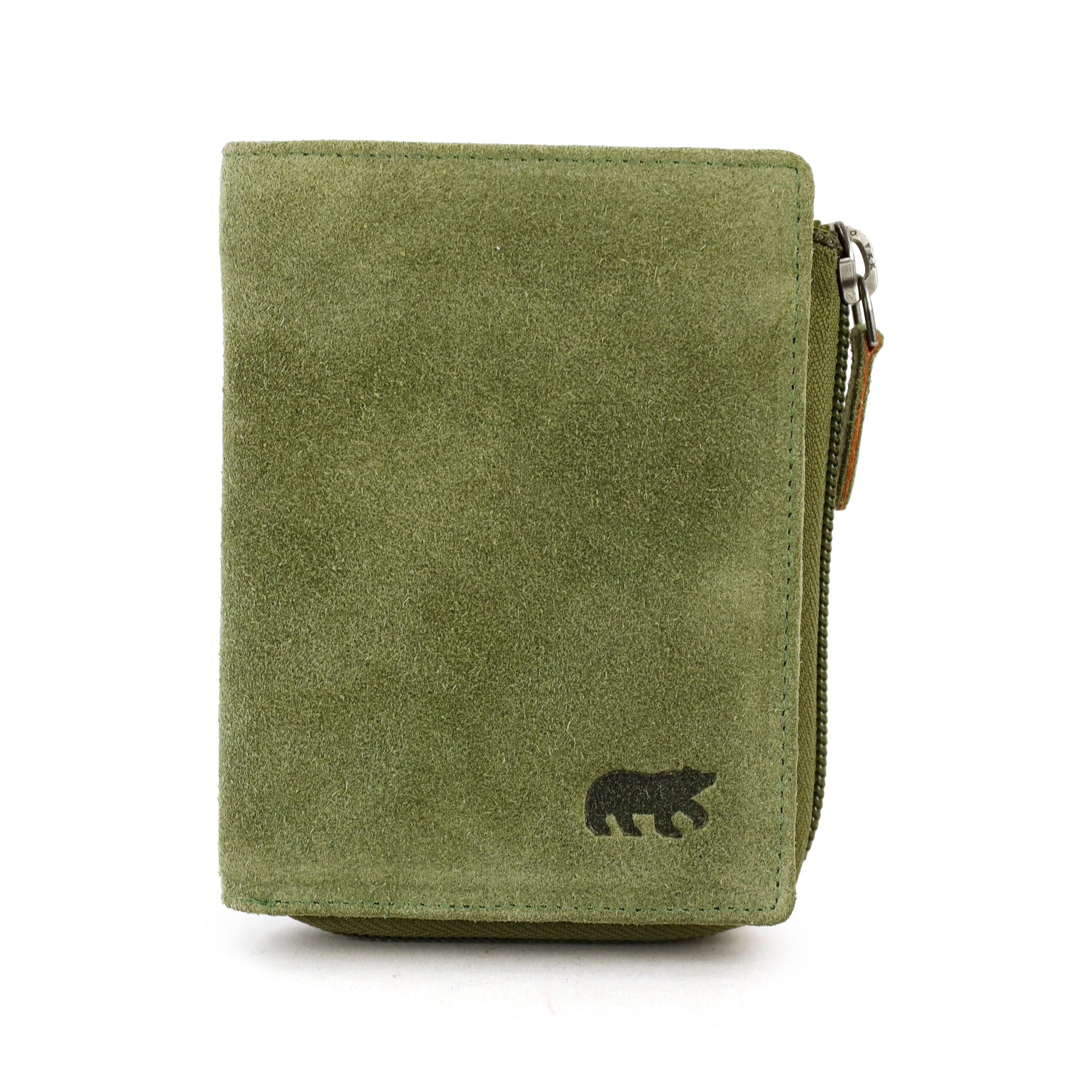 Velours RFID Geldbörse mit Reißverschluss 'Gungun' Grün