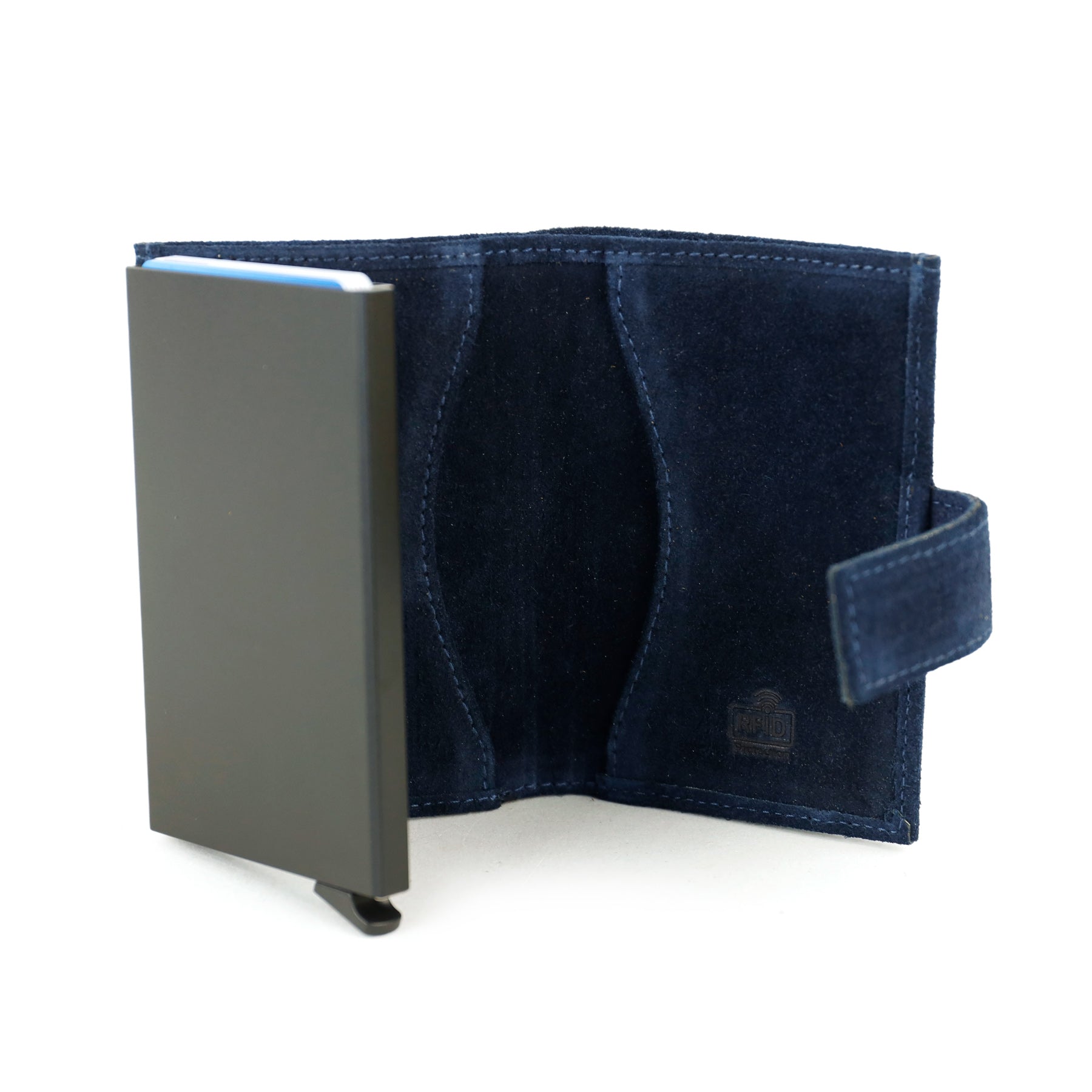Velours RFID Kartenhalter 'Elsie' Dunkelblau