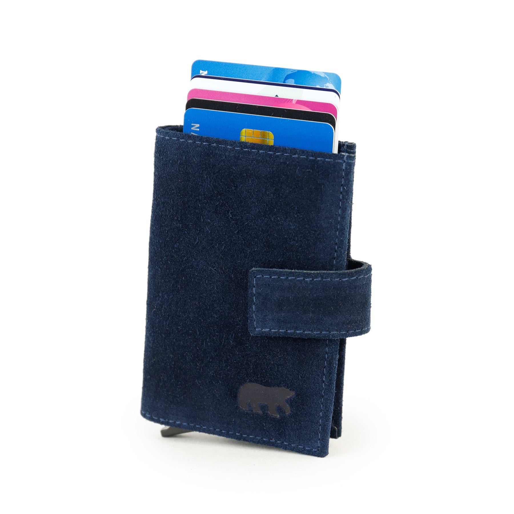 Velours RFID Kartenhalter 'Elsie' Dunkelblau