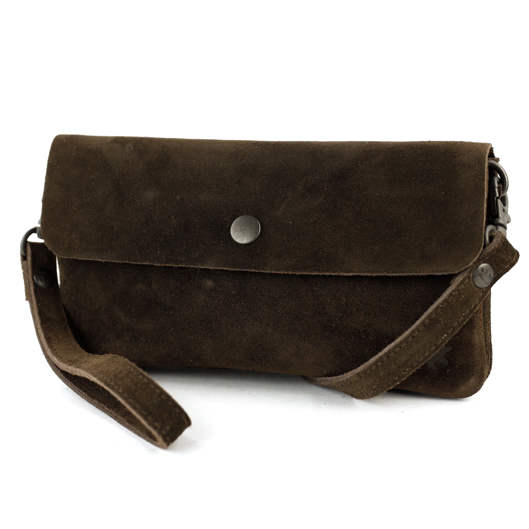 Velours Clutch/Mini-Umhängetasche 'Lydia' Dunkelbraun