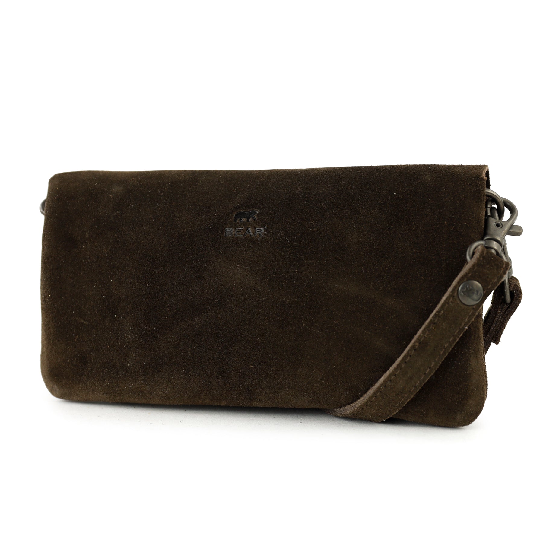 Velours Clutch/Mini-Umhängetasche 'Lydia' Dunkelbraun