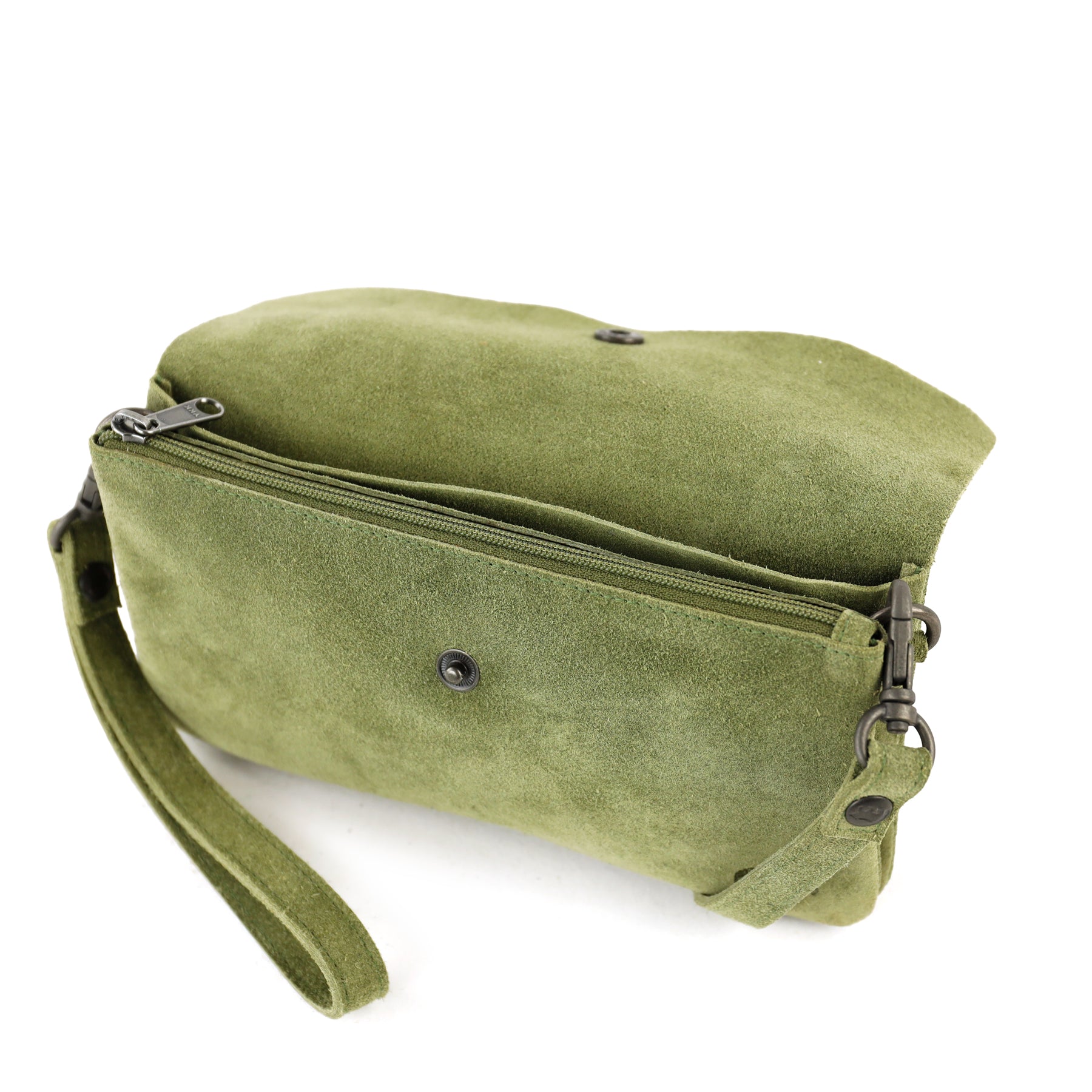 Velours Clutch/Mini-Umhängetasche 'Lydia' Grün