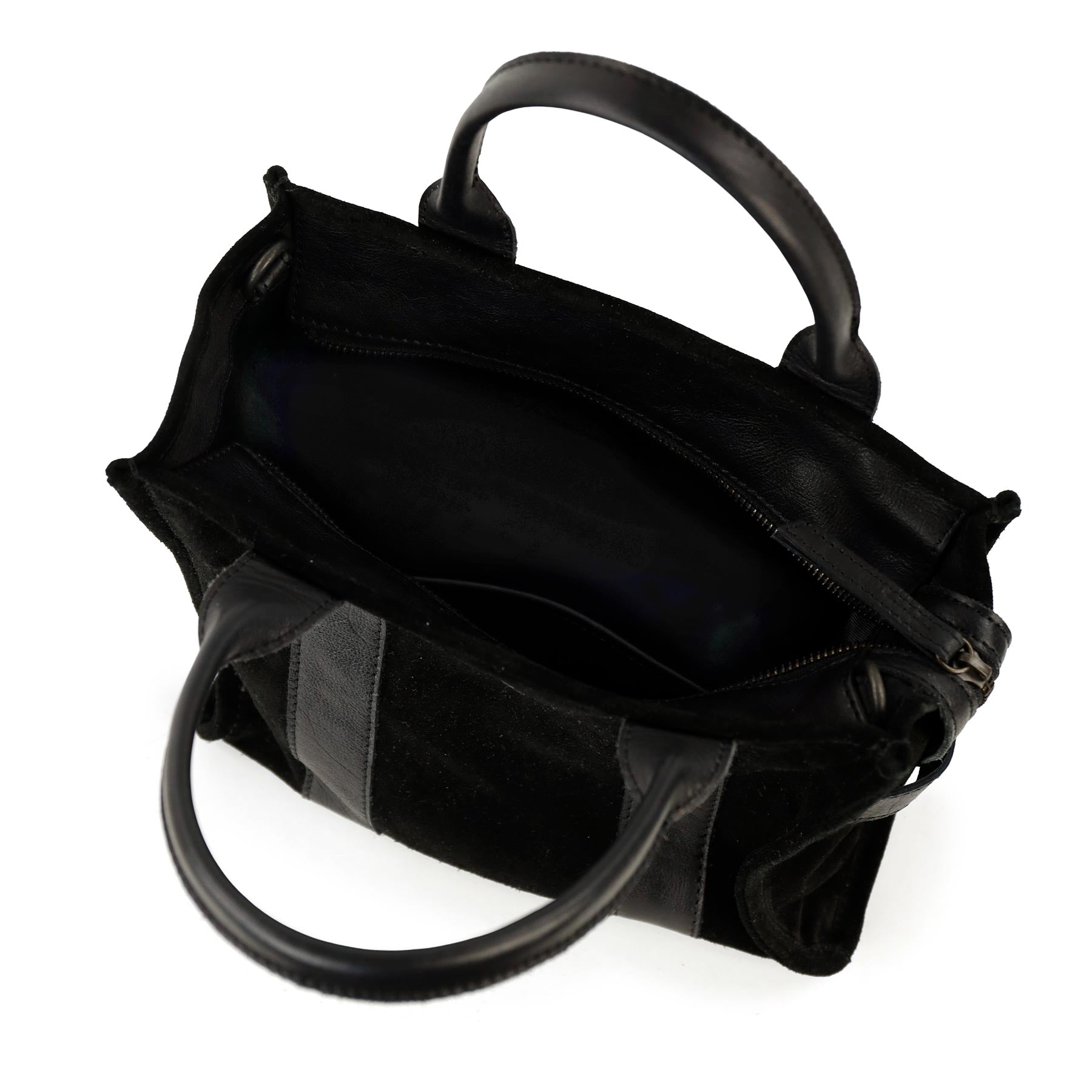 Velours Mini Tote Bag 'Nova' Schwarz