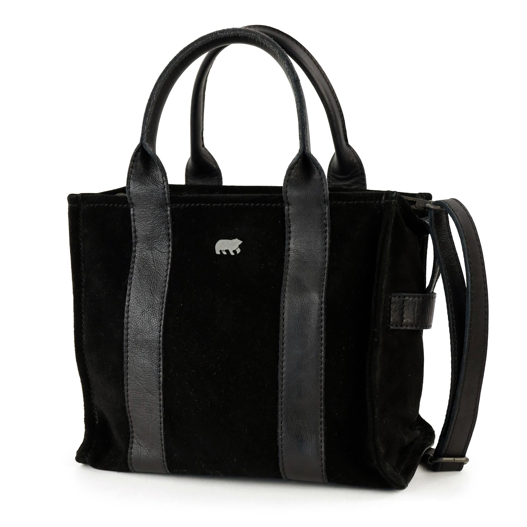 Velours Mini Tote Bag 'Nova' Schwarz
