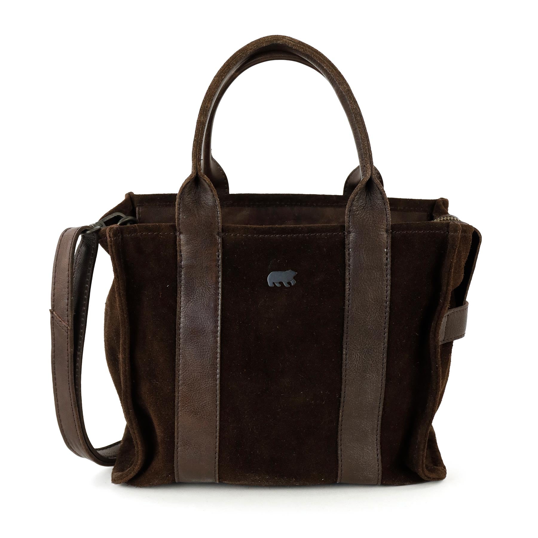 Velours Mini Tote Bag 'Nova' Dunkelbraun