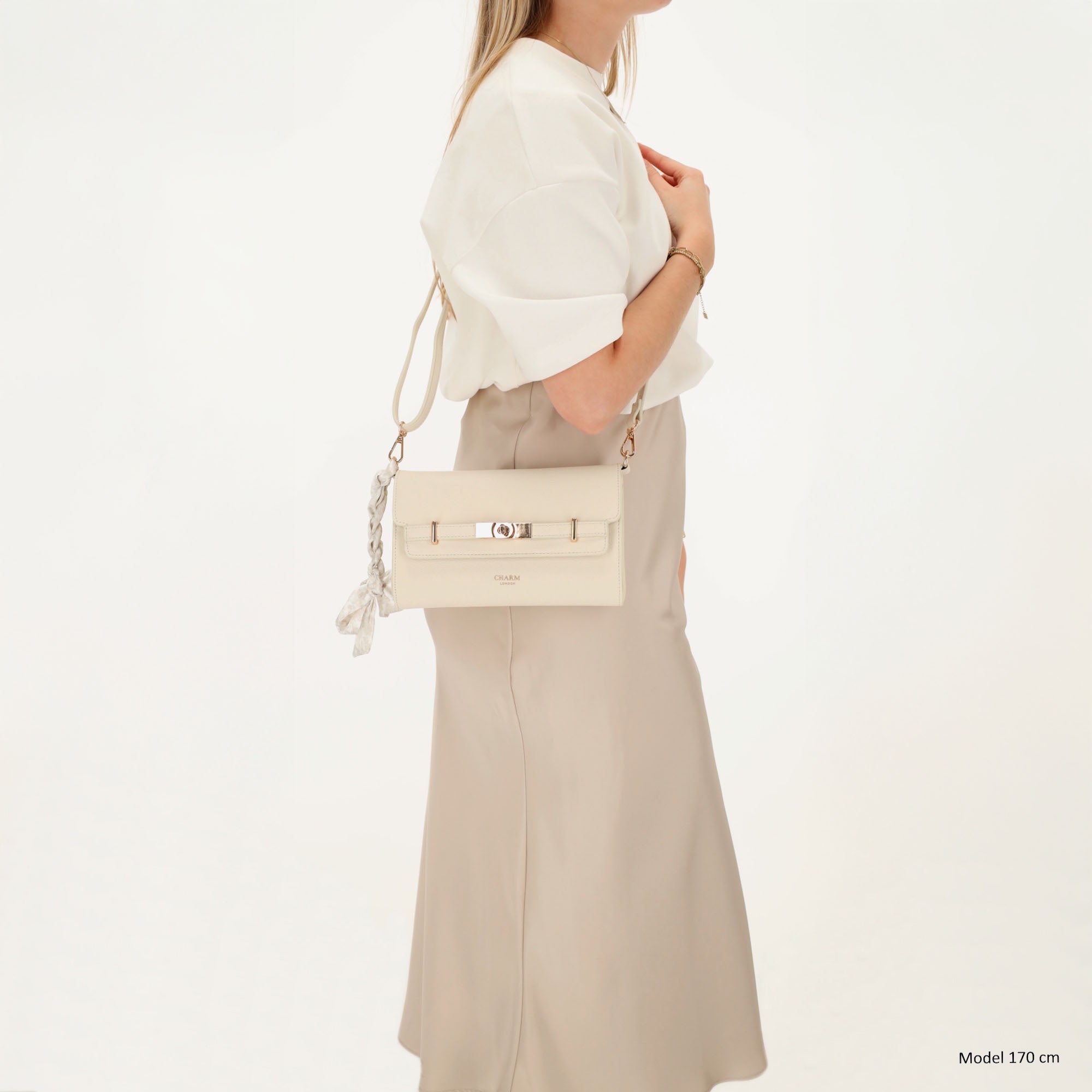 The Hamptons Schoudertas crème