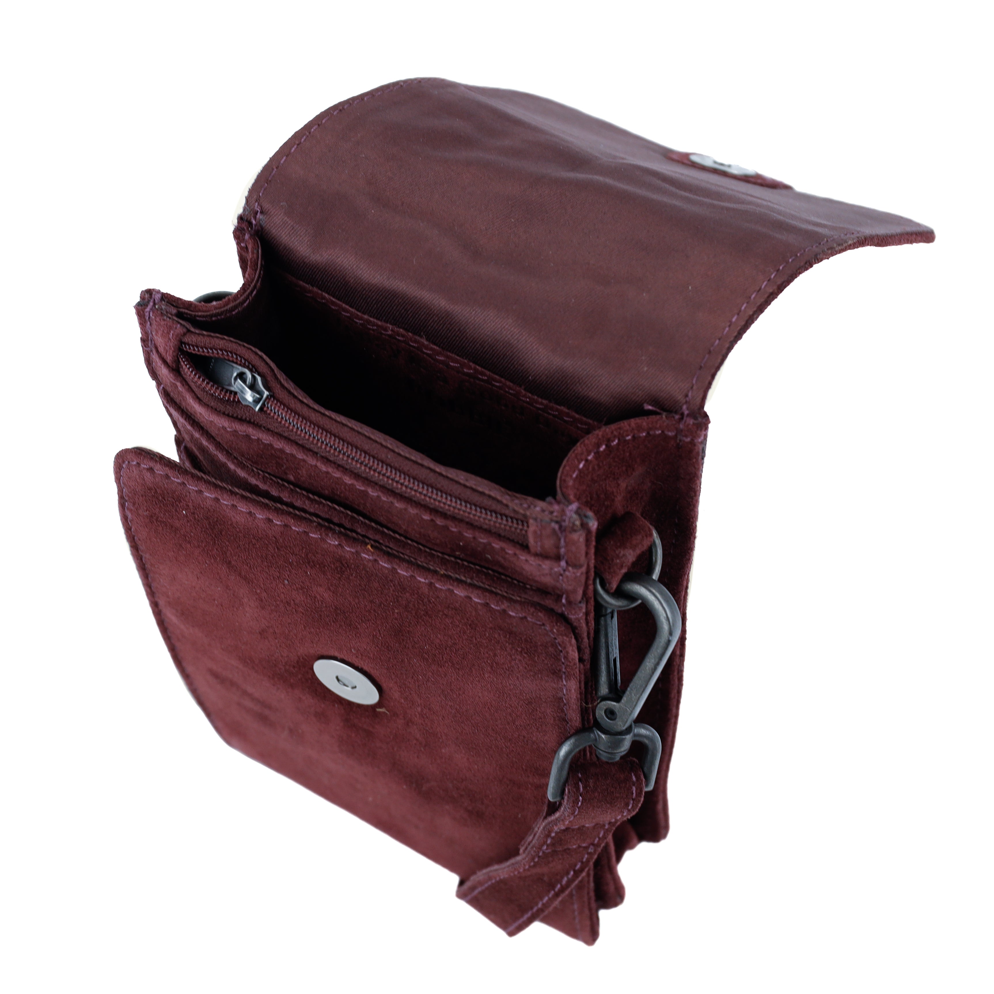 Velours Umhängetasche 'Robbie' 2.0 Bordeaux