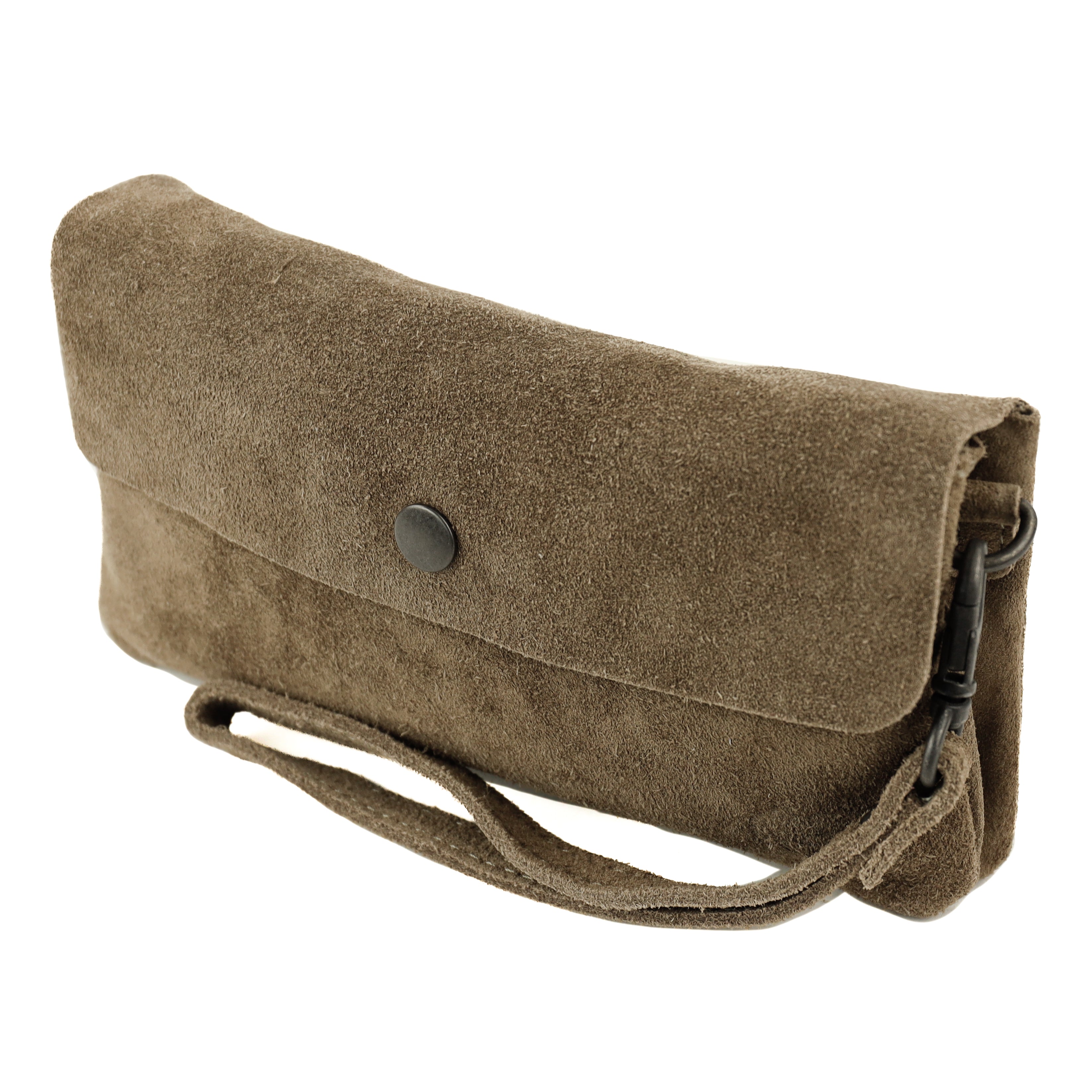 Velours Clutch/Mini-Umhängetasche 'Lydia' Taupe