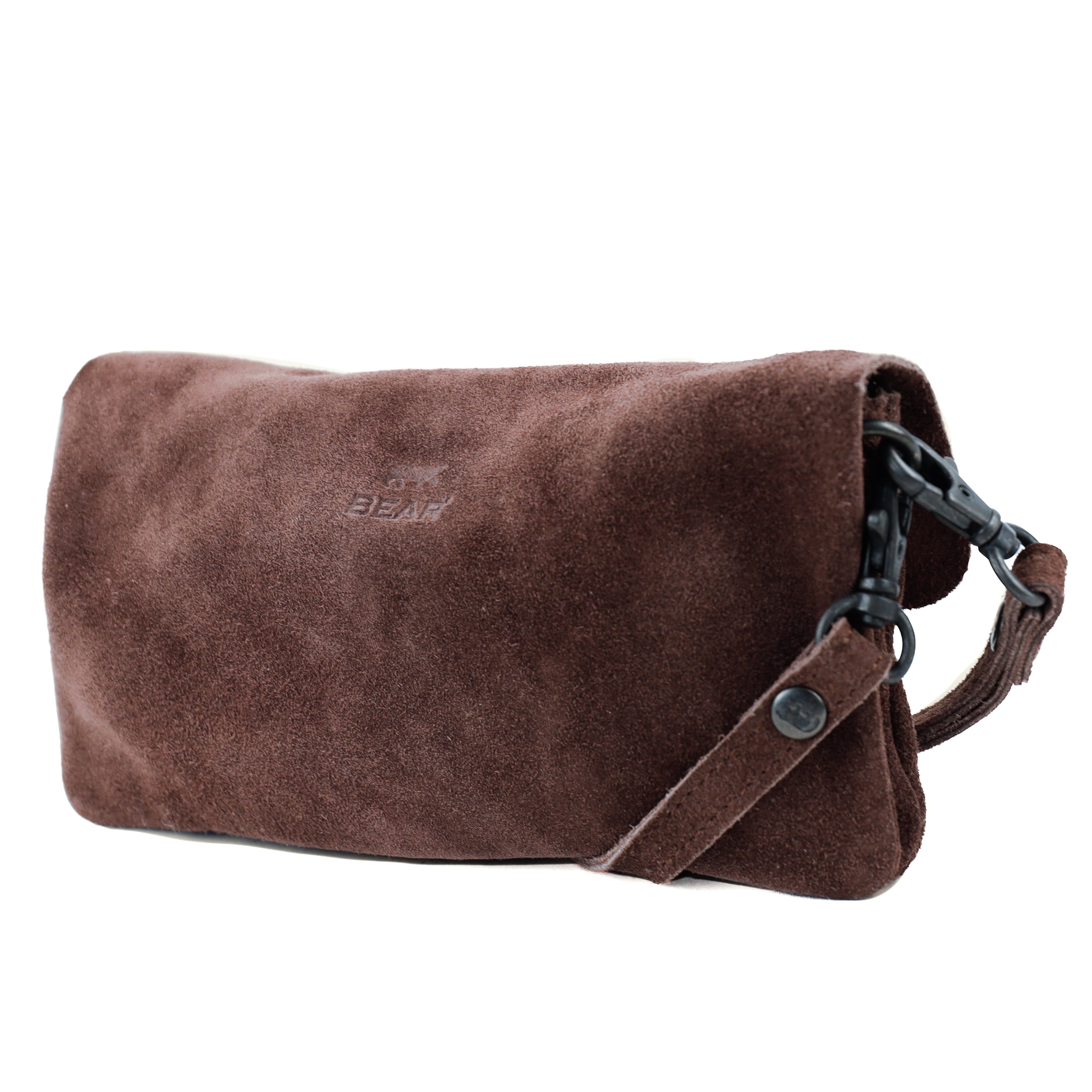 Velours Clutch/Mini-Umhängetasche 'Lydia' Choco