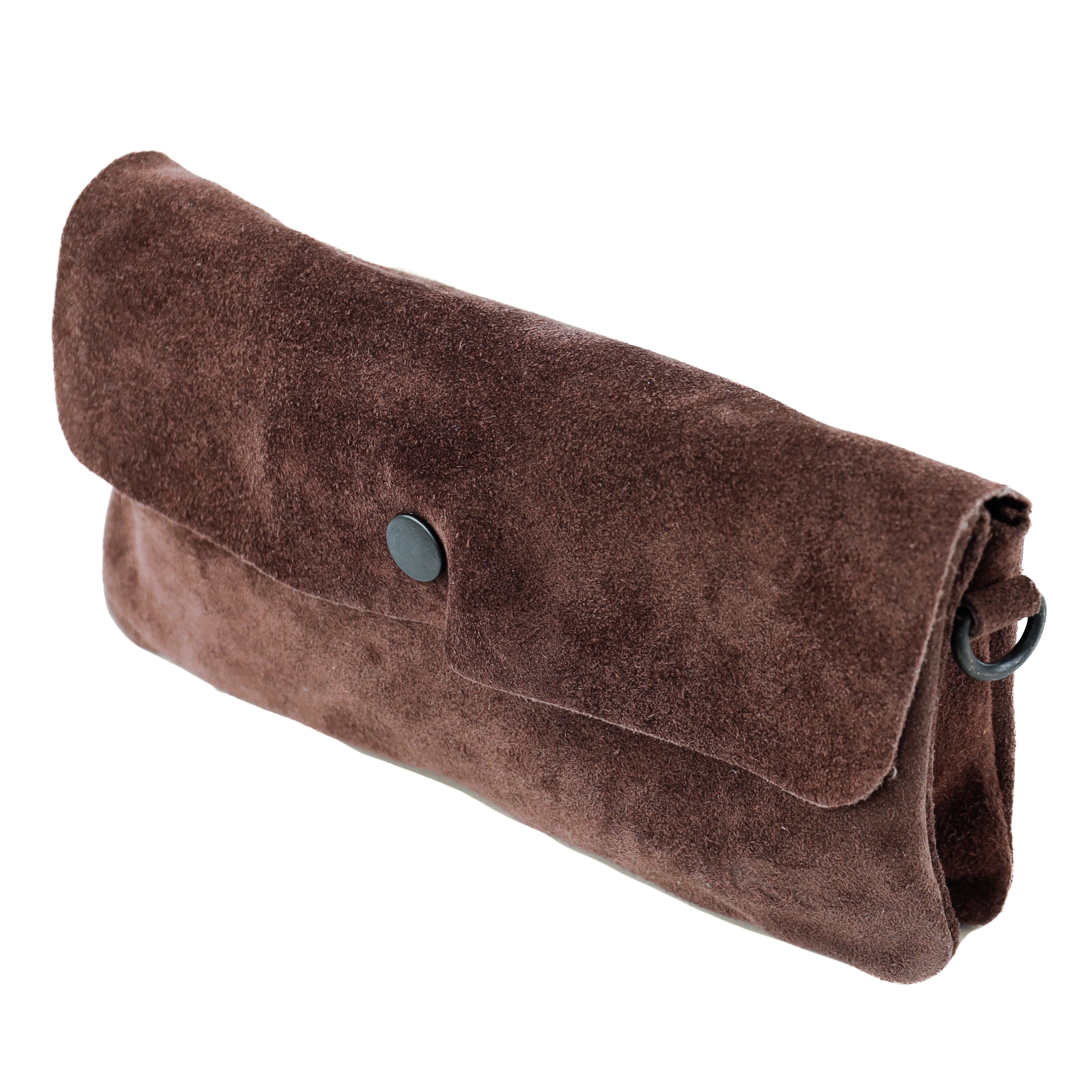 Velours Clutch/Mini-Umhängetasche 'Lydia' Choco