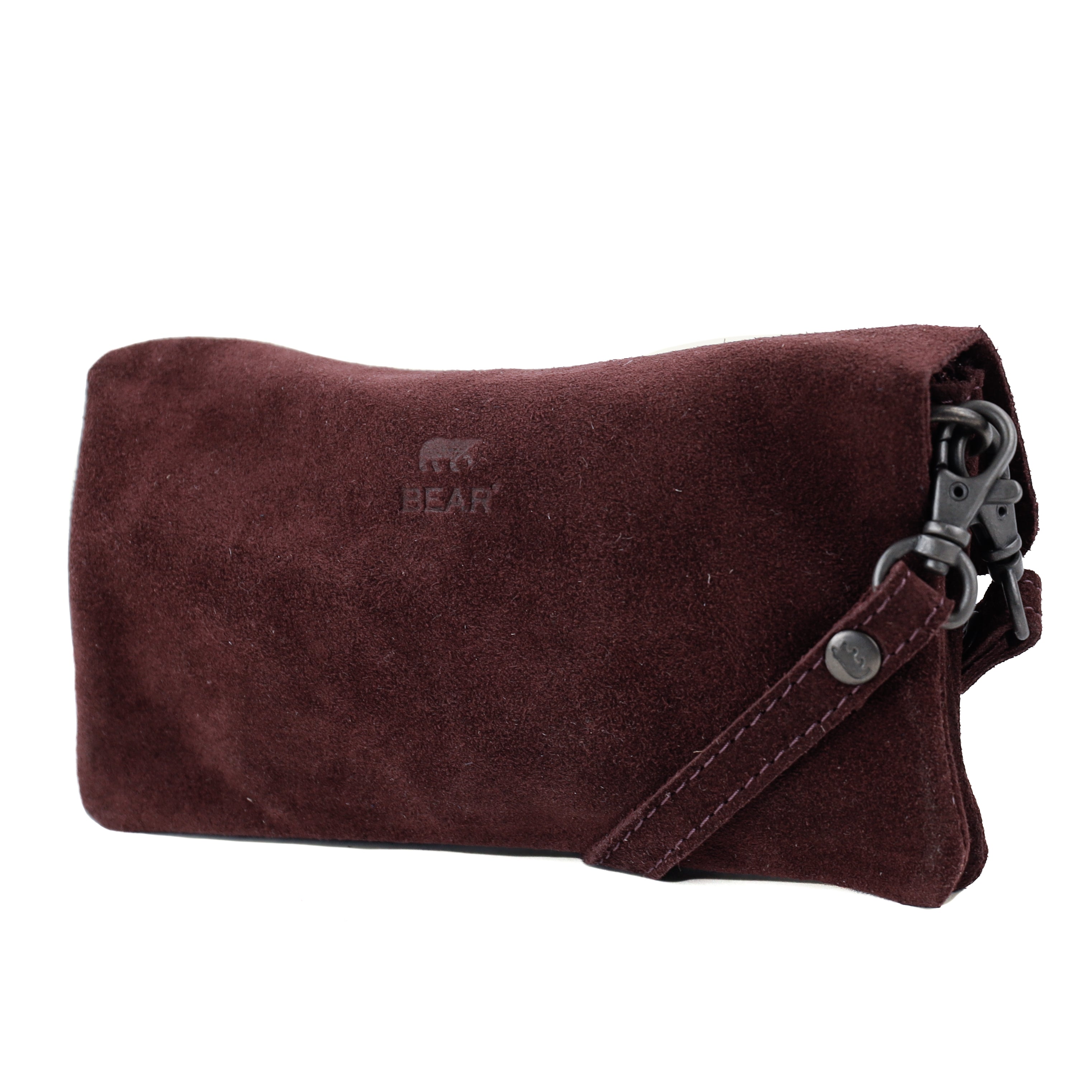 Velours Clutch/Mini-Umhängetasche 'Lydia' Bordeaux