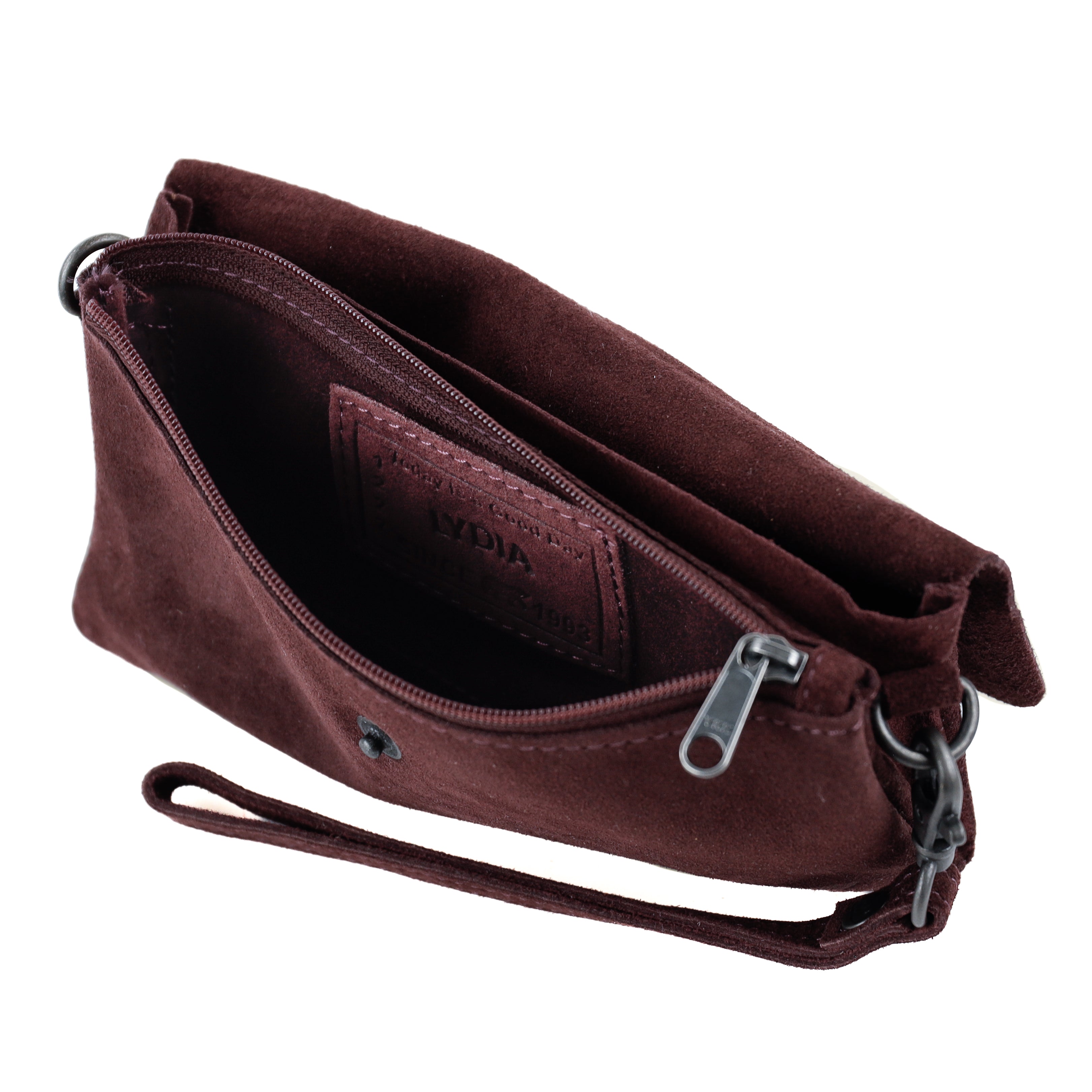 Velours Clutch/Mini-Umhängetasche 'Lydia' Bordeaux