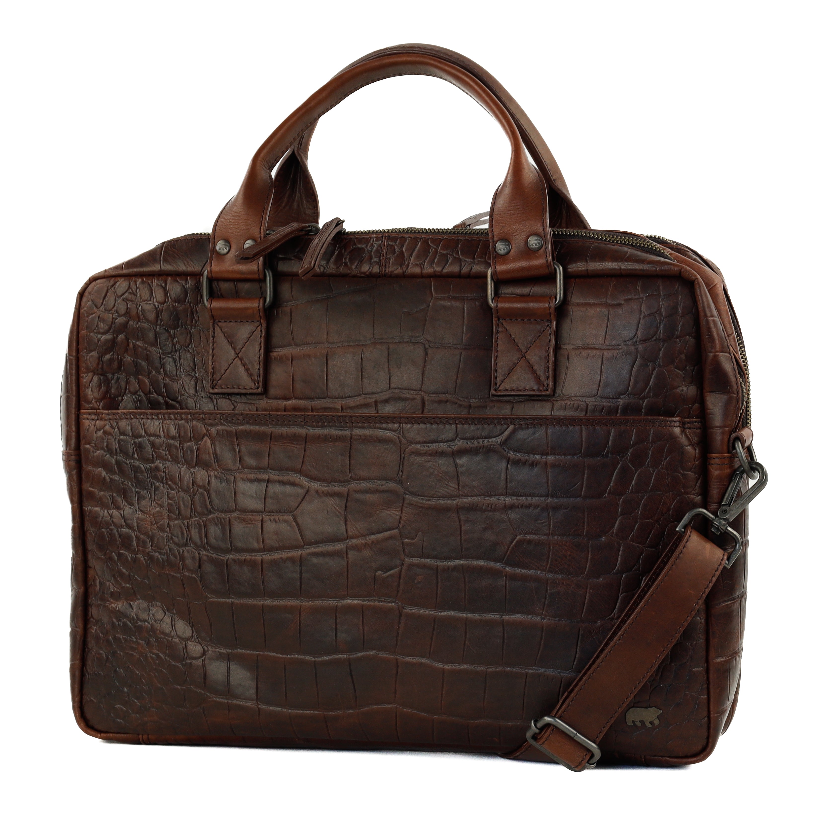 Croco Laptoptasche 15.6" 'Victoria' Dunkelbraun