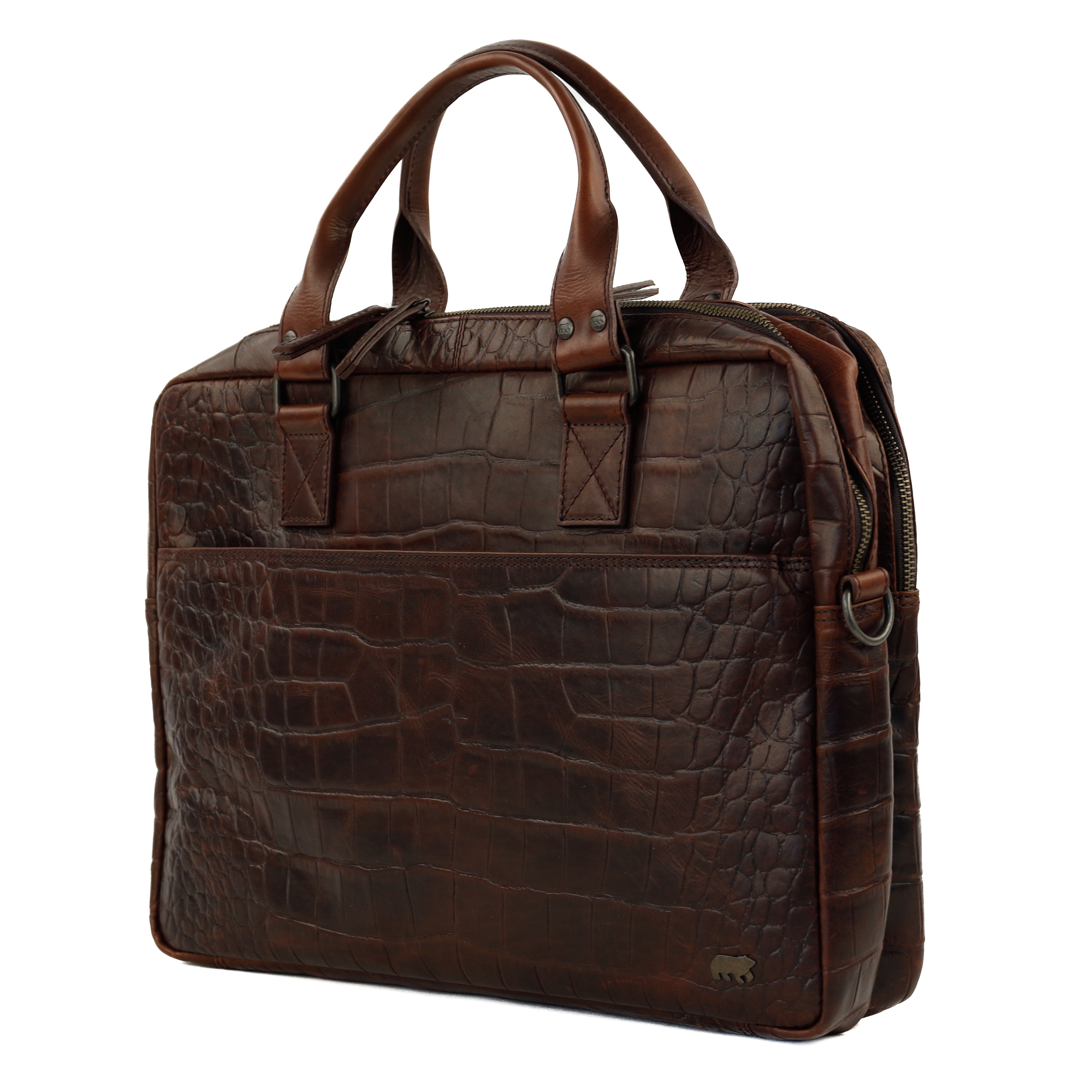 Croco Laptoptasche 15.6" 'Victoria' Dunkelbraun