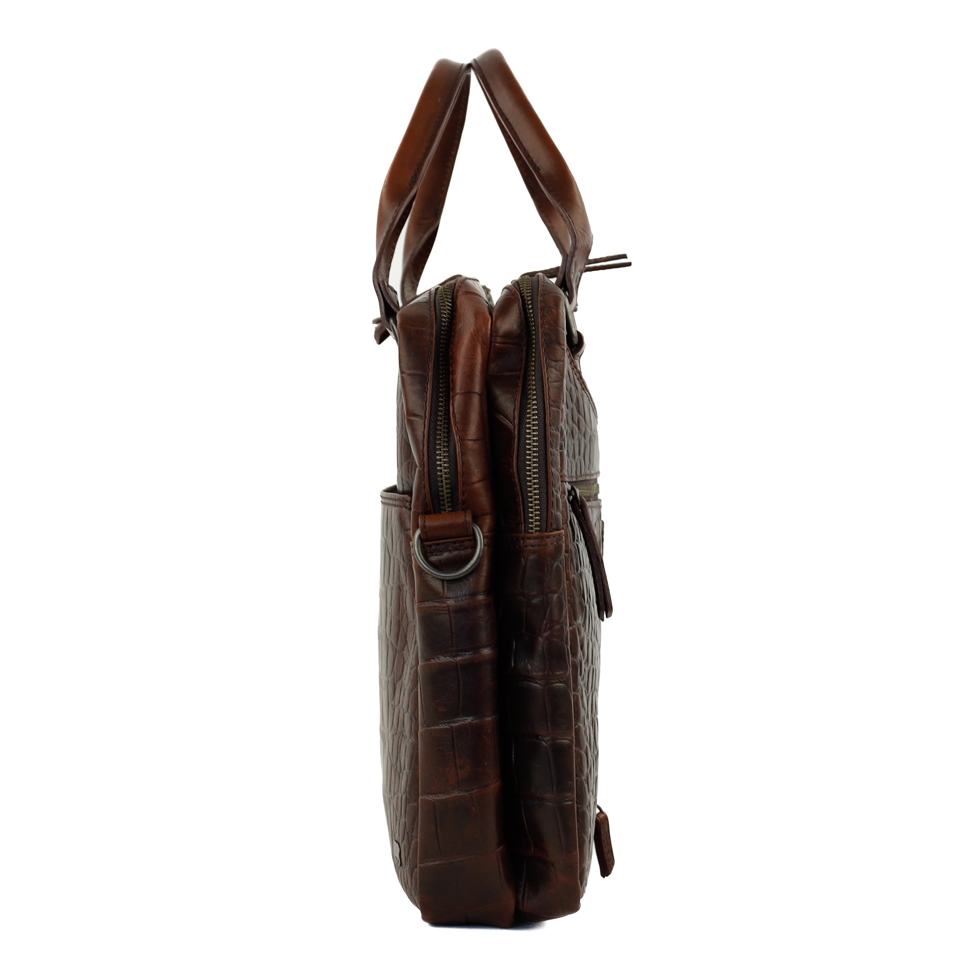 Croco Laptoptasche 15.6" 'Victoria' Dunkelbraun