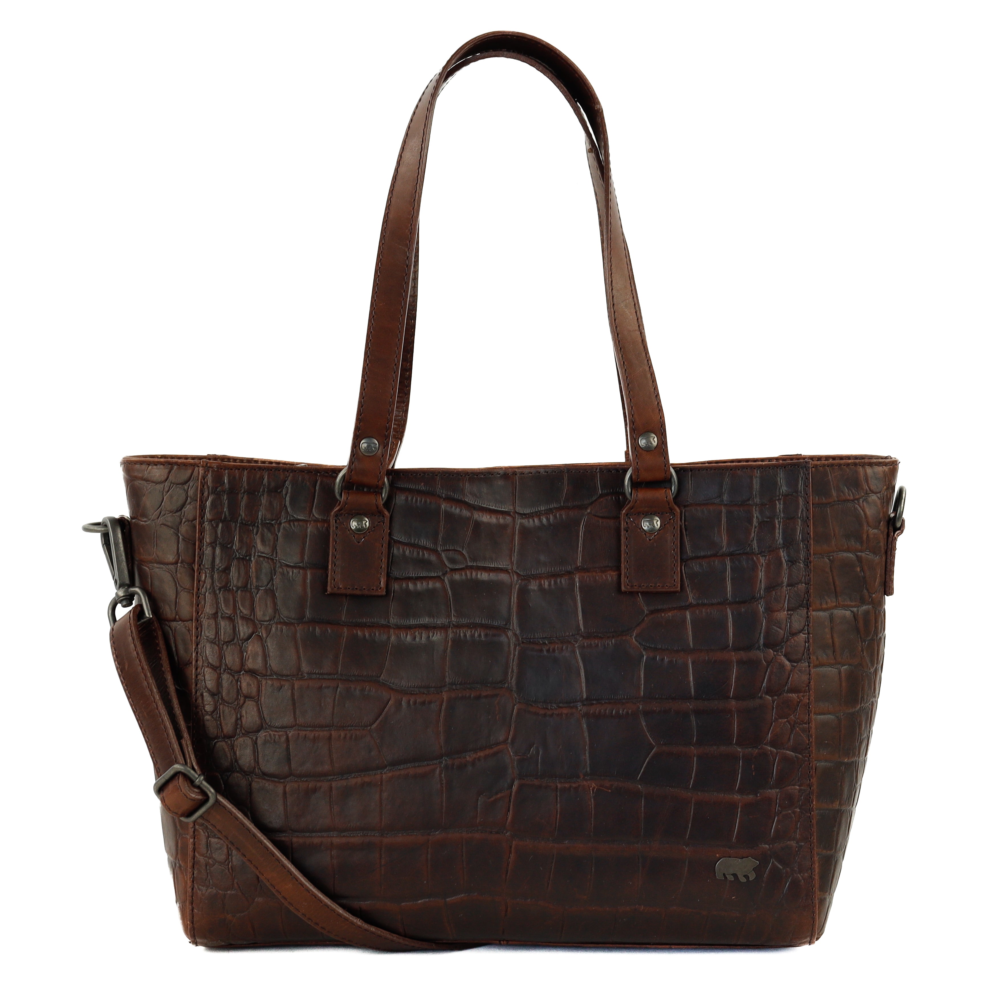Croco shopper 'Chiara' donkerbruin