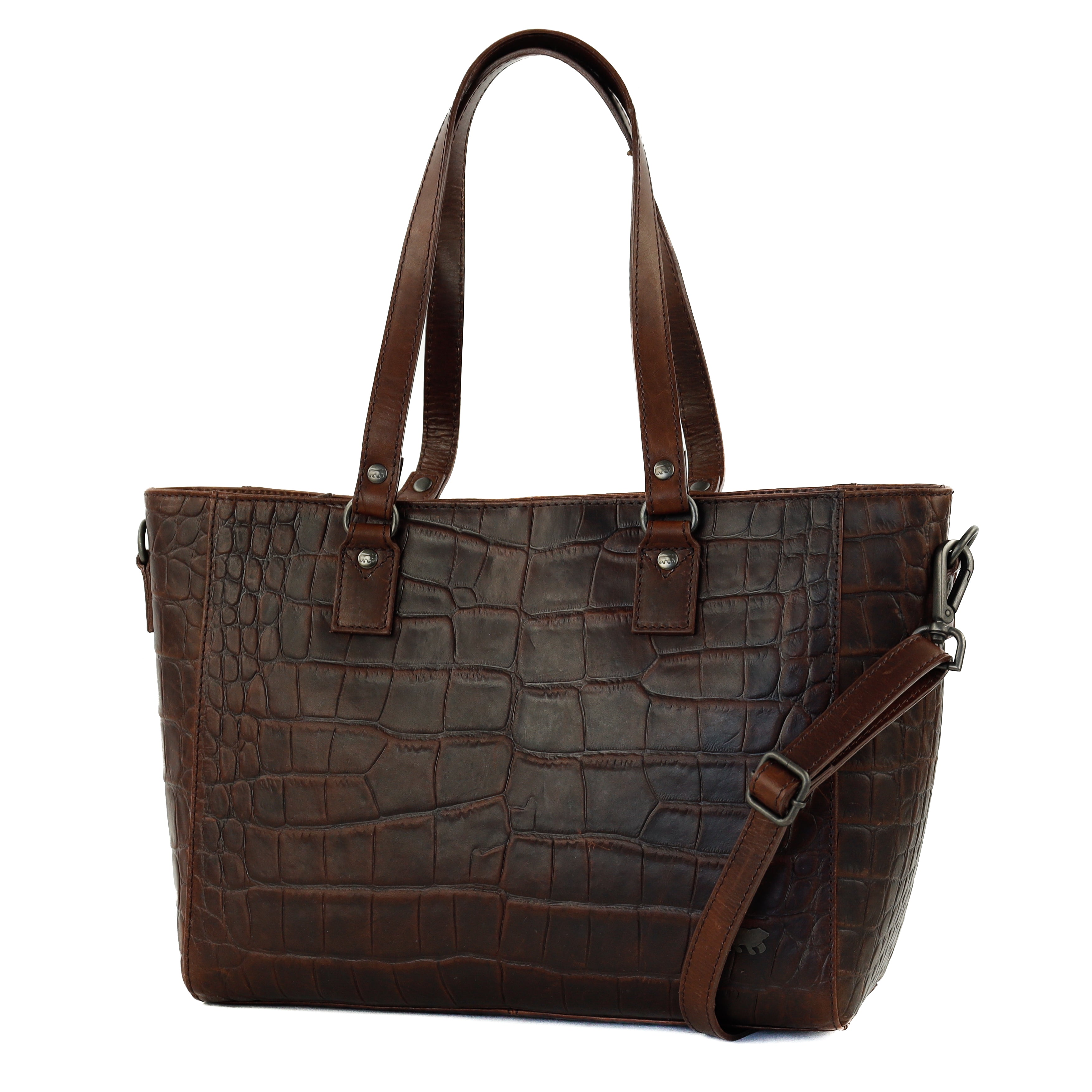 Croco Shopper 'Chiara' Dunkelbraun