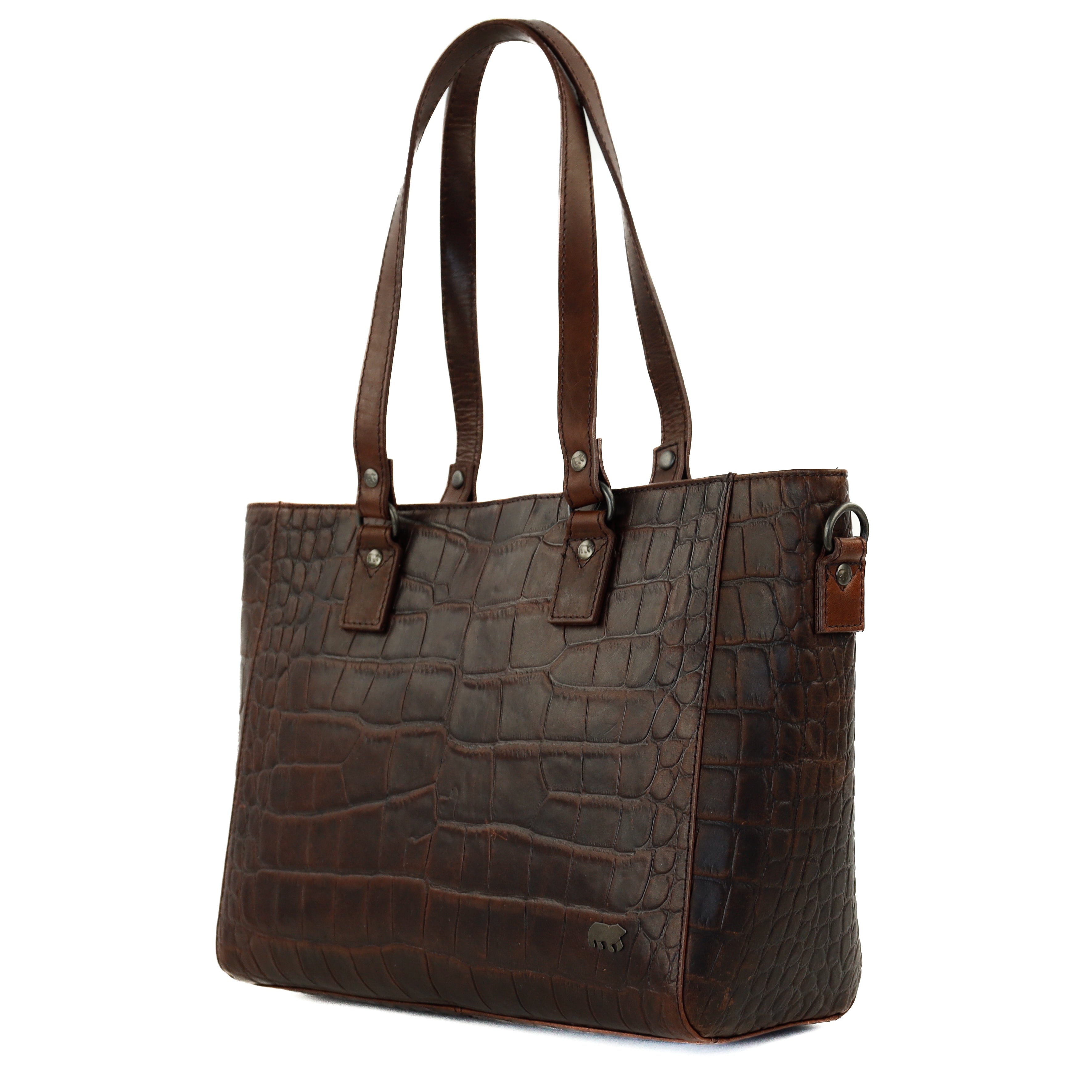 Croco Shopper 'Chiara' Dunkelbraun