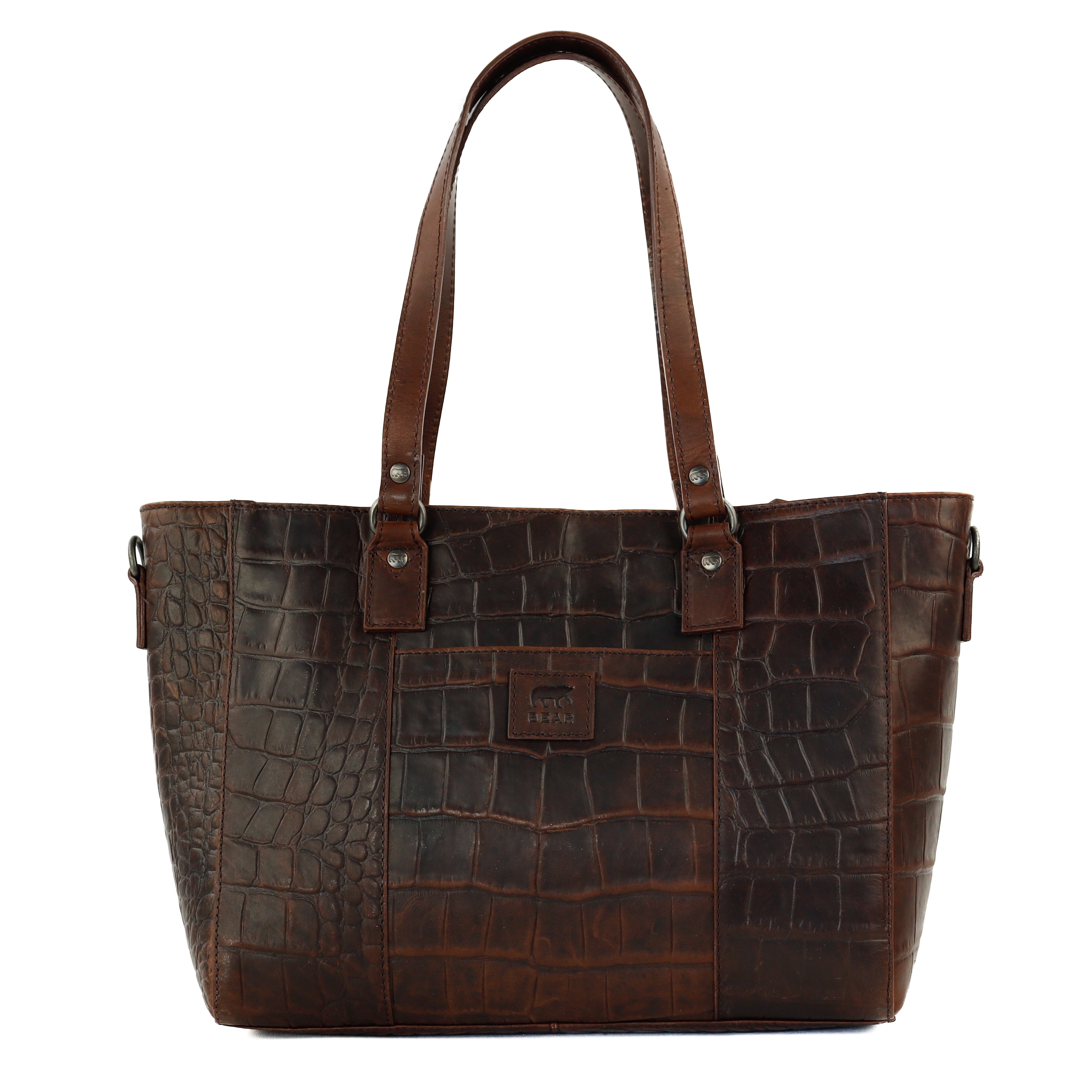 Croco Shopper 'Chiara' Dunkelbraun