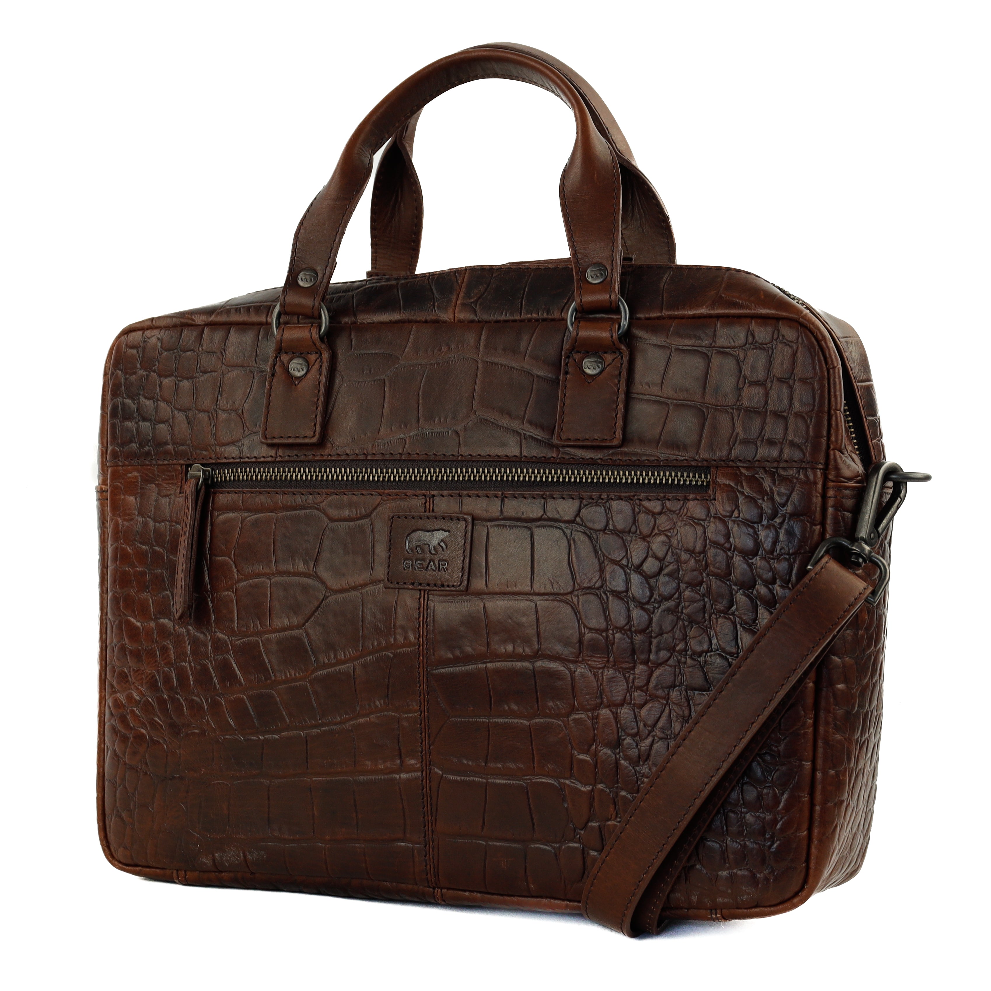 Croco Laptoptasche 14" 'Lina' Dunkelbraun