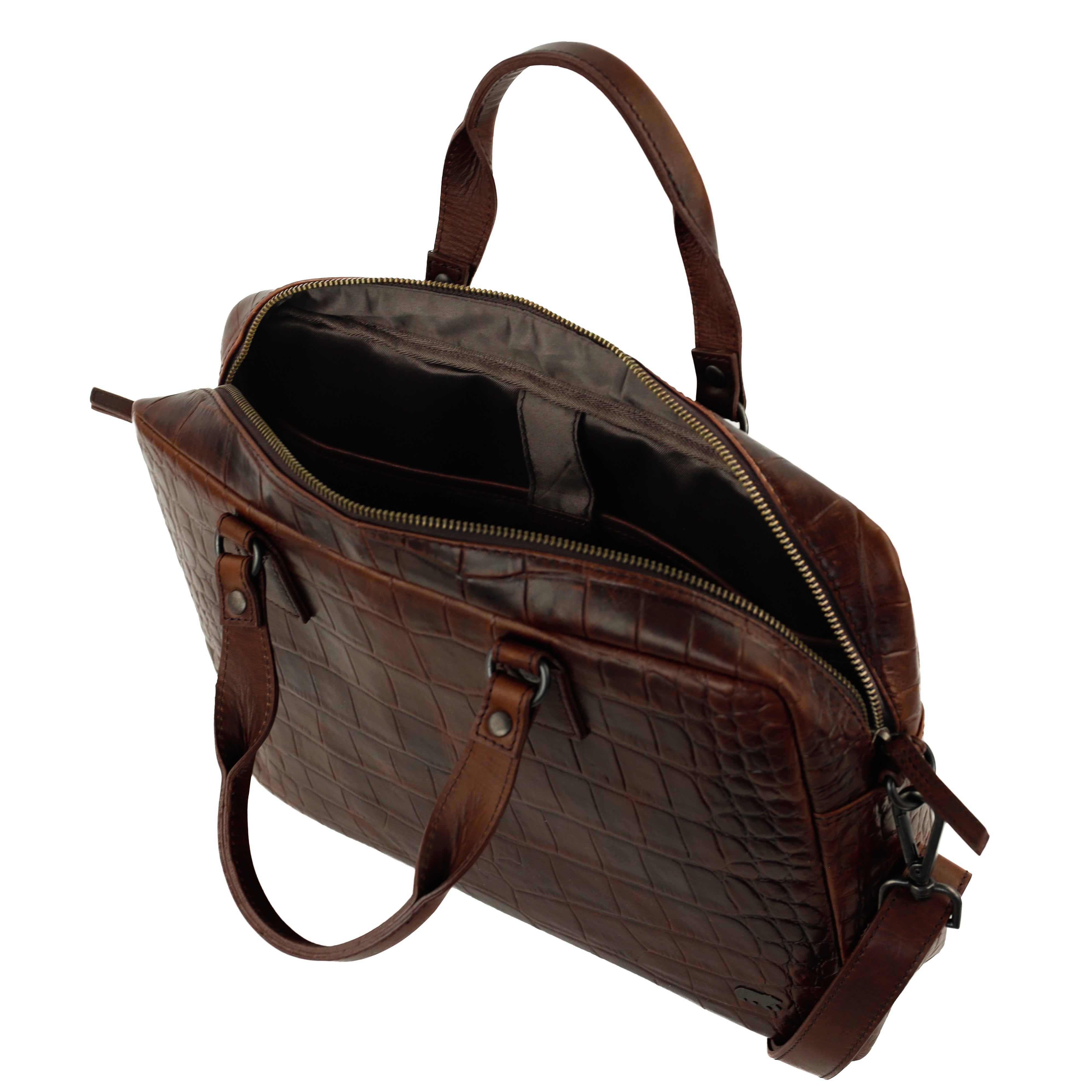 Croco Laptoptasche 14" 'Lina' Dunkelbraun