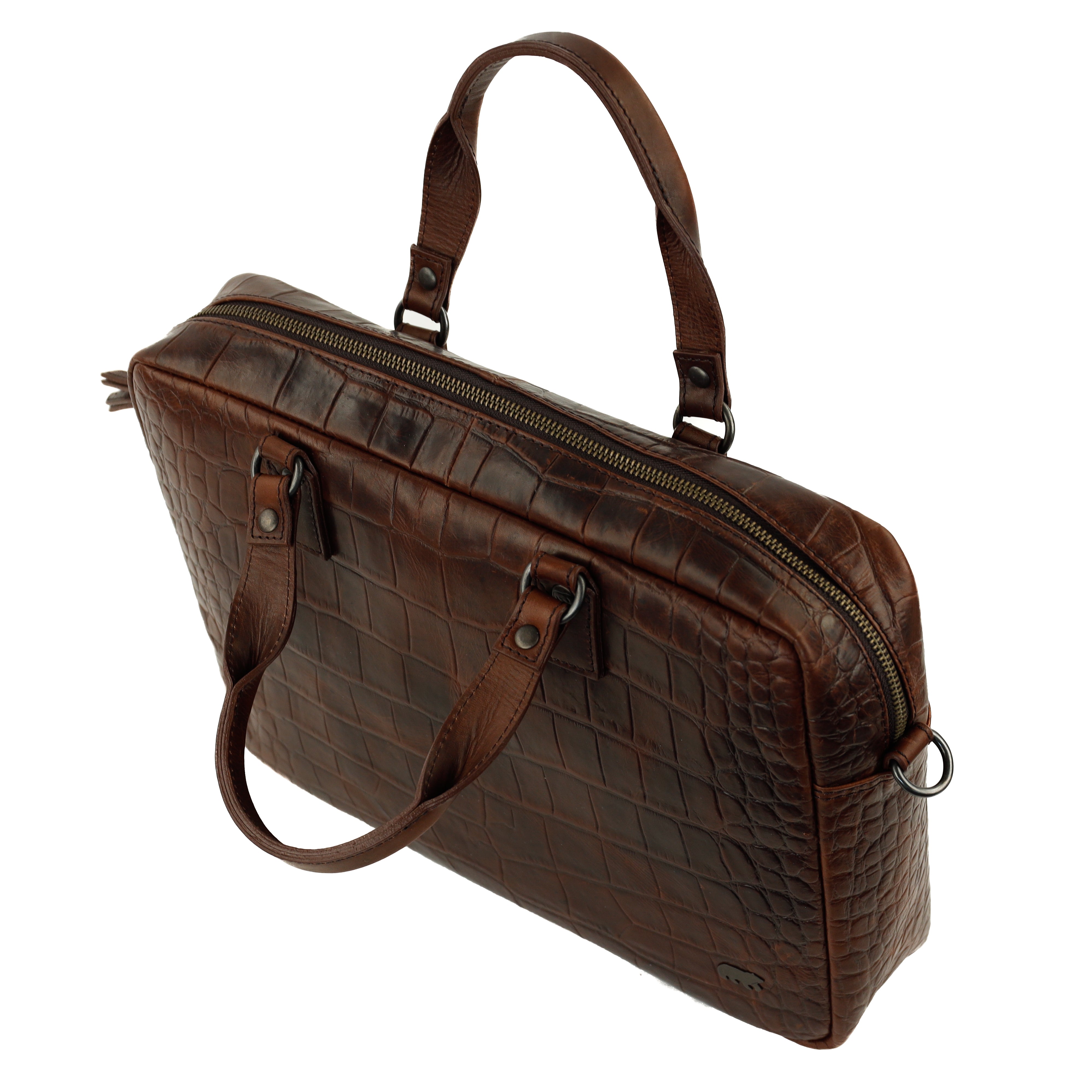 Croco Laptoptasche 14" 'Lina' Dunkelbraun