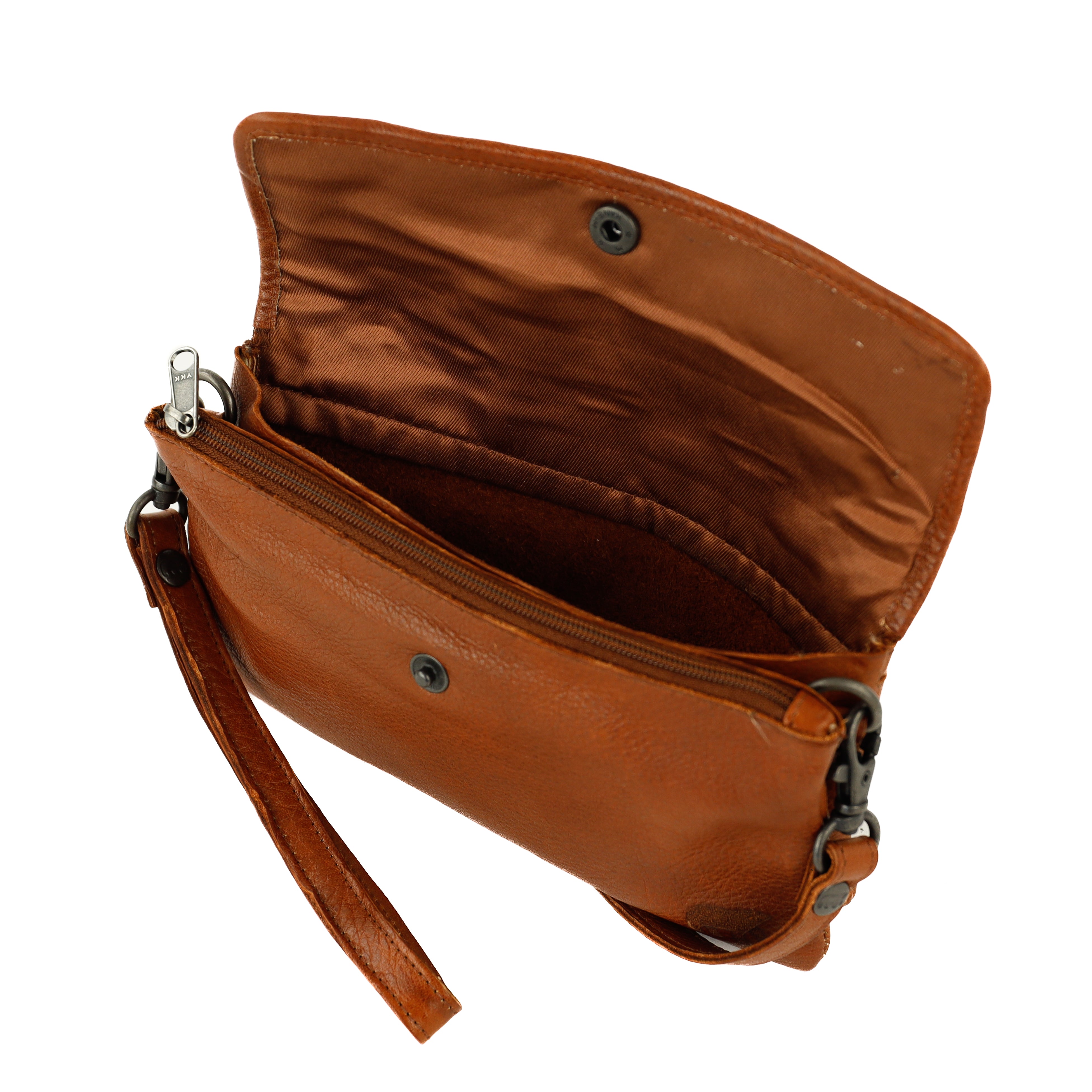 Clutch/Mini-Umhängetasche „Valentina“ Cognac