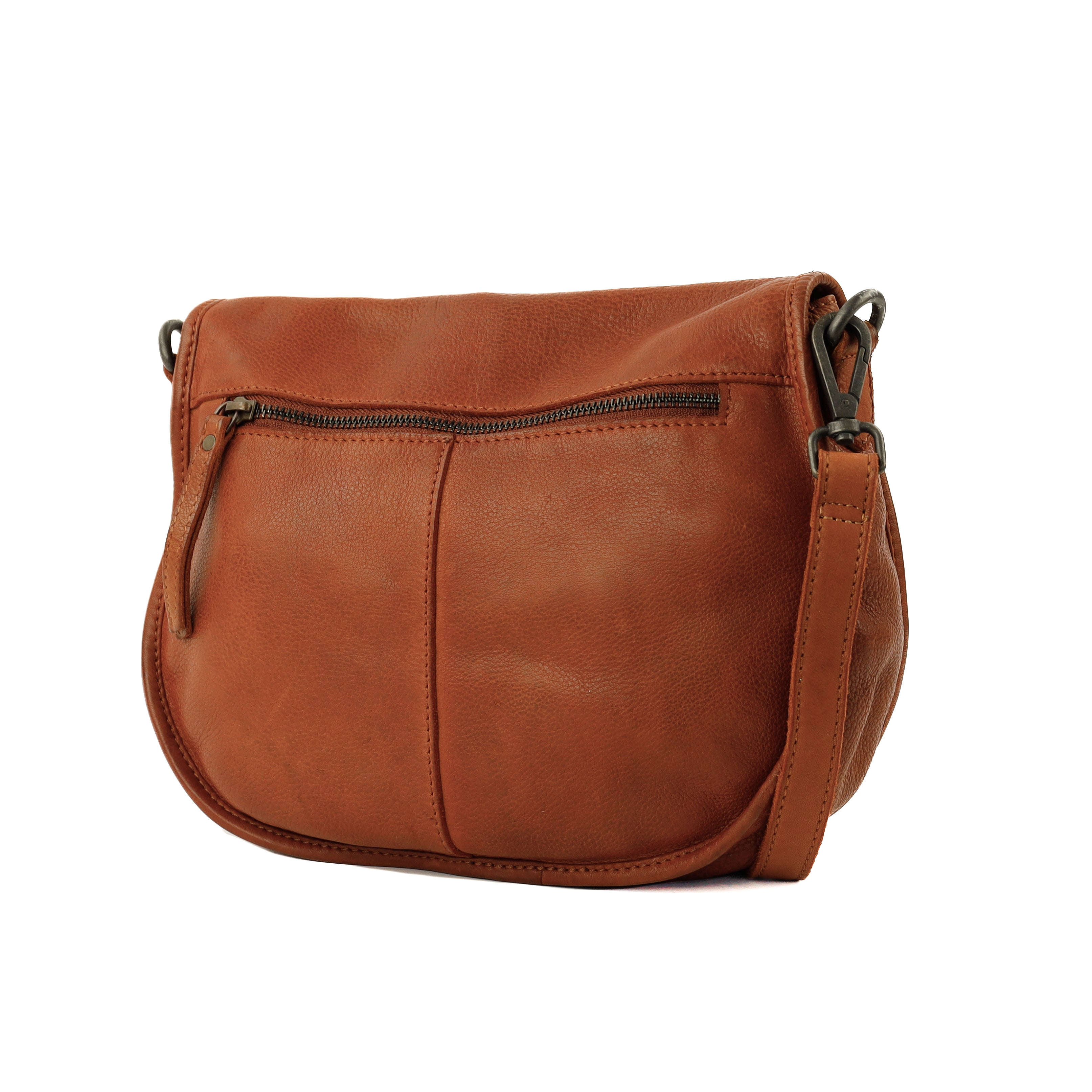 Umhängetasche mit Klappe 'Roxanne' Cognac