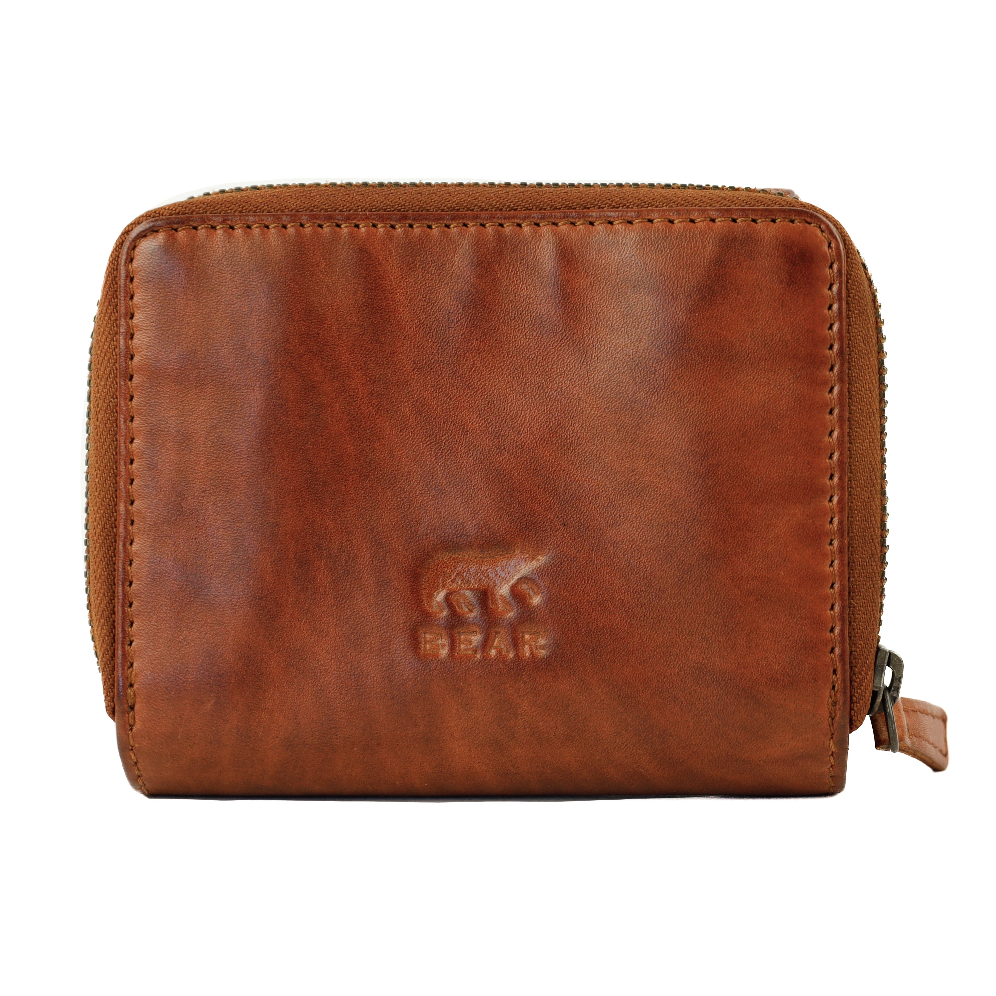 RFID Geldbörse mit Reißverschluss 'Britt' Cognac