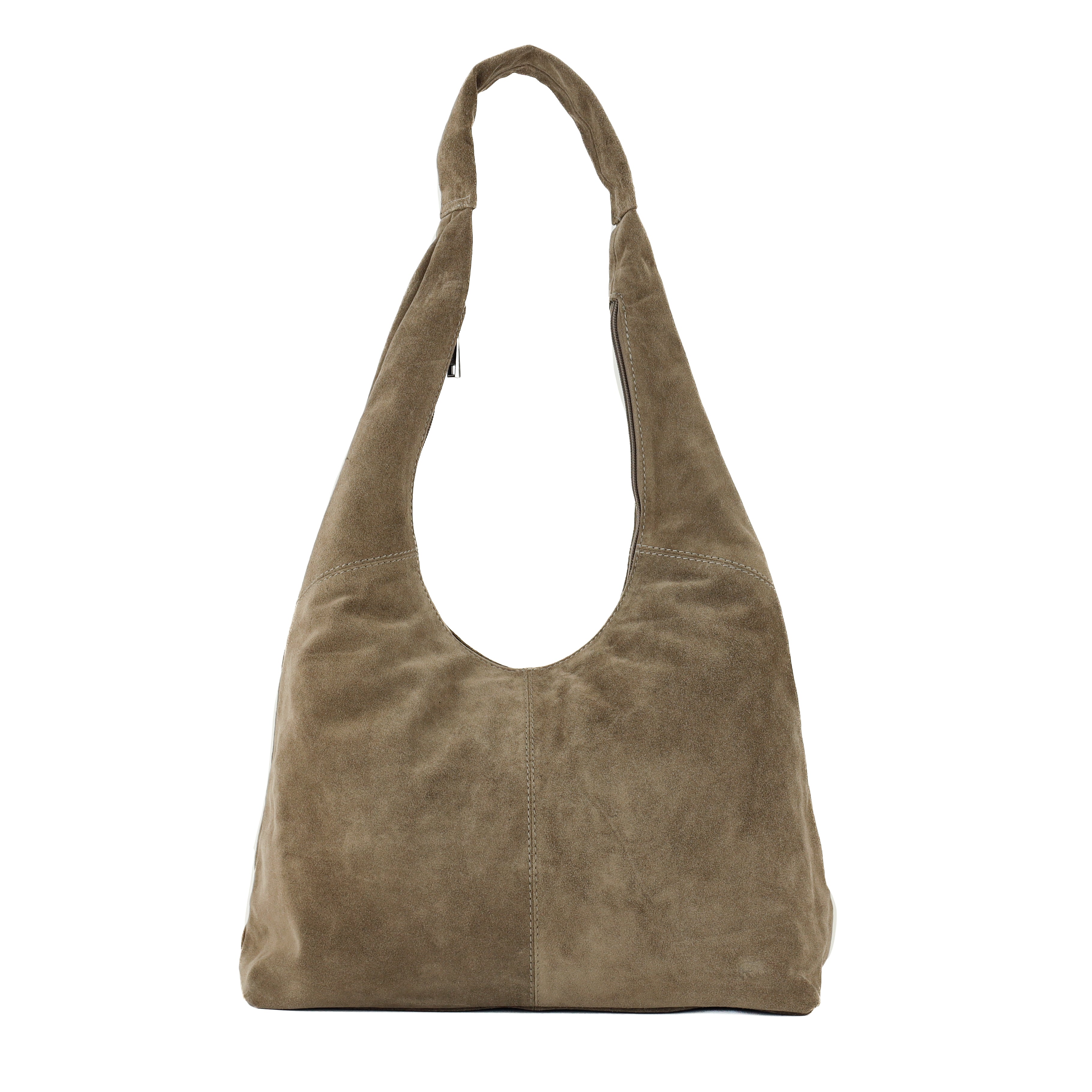 Velours Shopper/Beuteltasche 'Pauline' Taupe