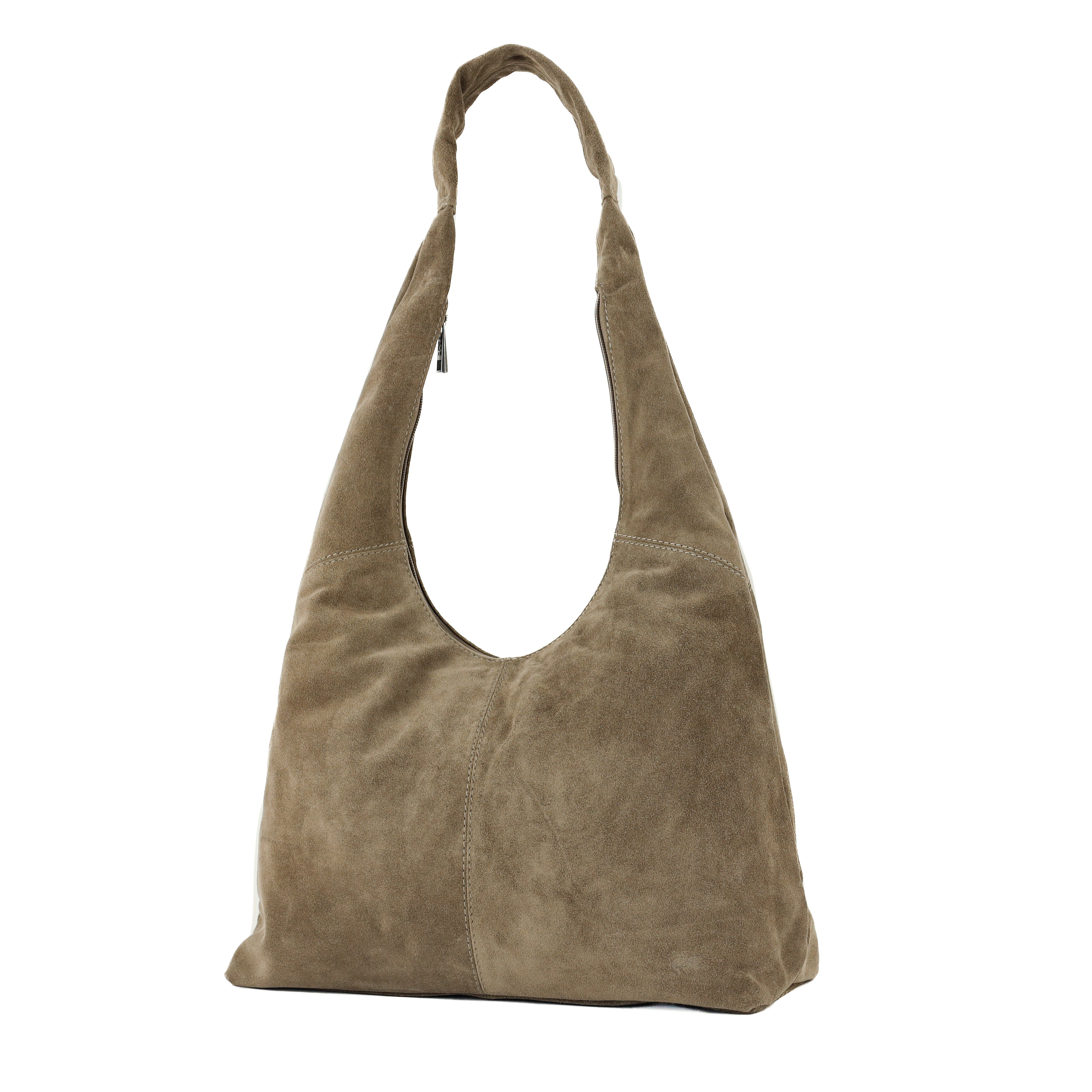 Velours Shopper/Beuteltasche 'Pauline' Taupe