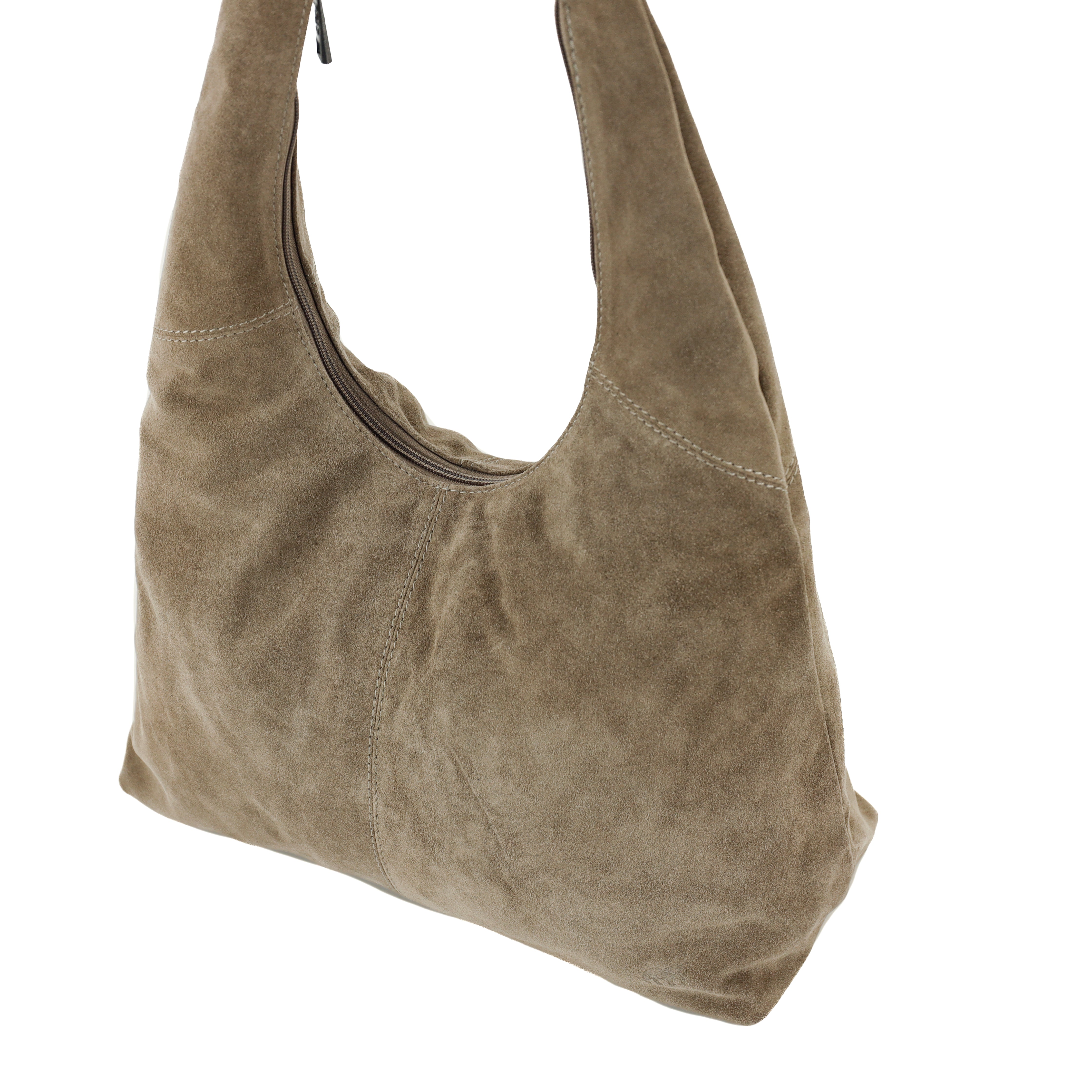 Velours Shopper/Beuteltasche 'Pauline' Taupe
