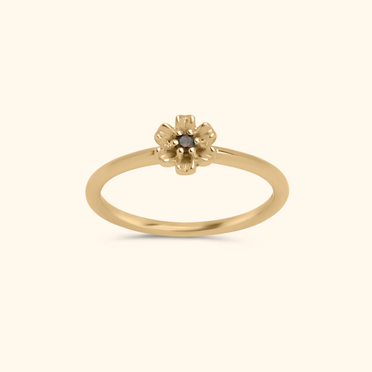 Elegant Tiny Brown Flower ring