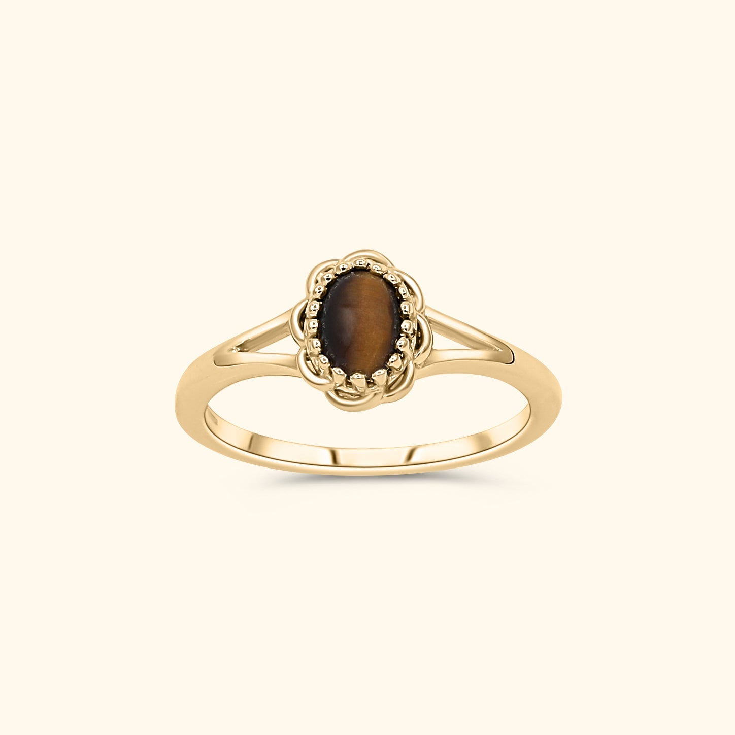 Tiger Eye flower ring