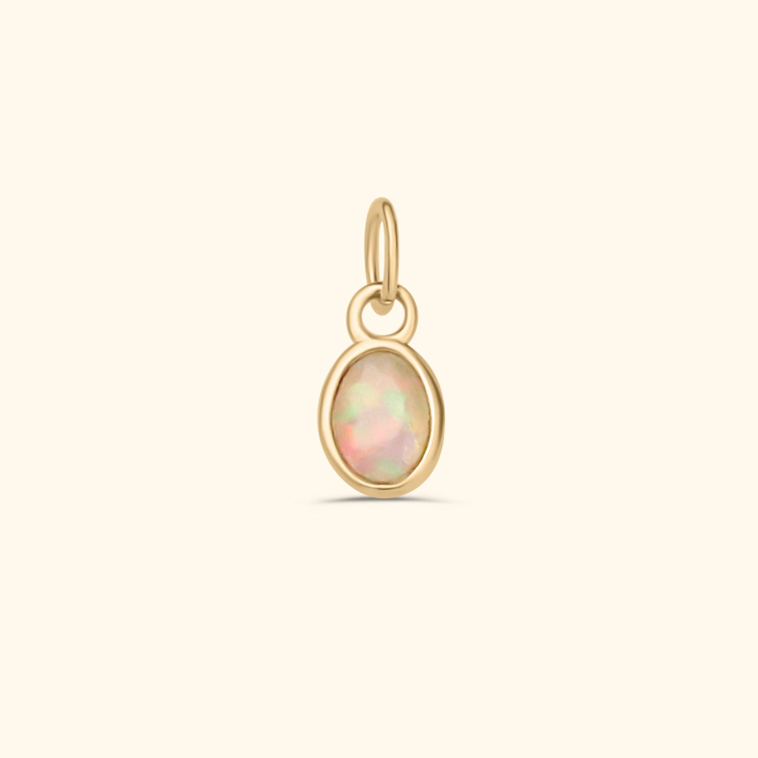 Opaal Birthstone Hanger Oktober | 14K Goud
