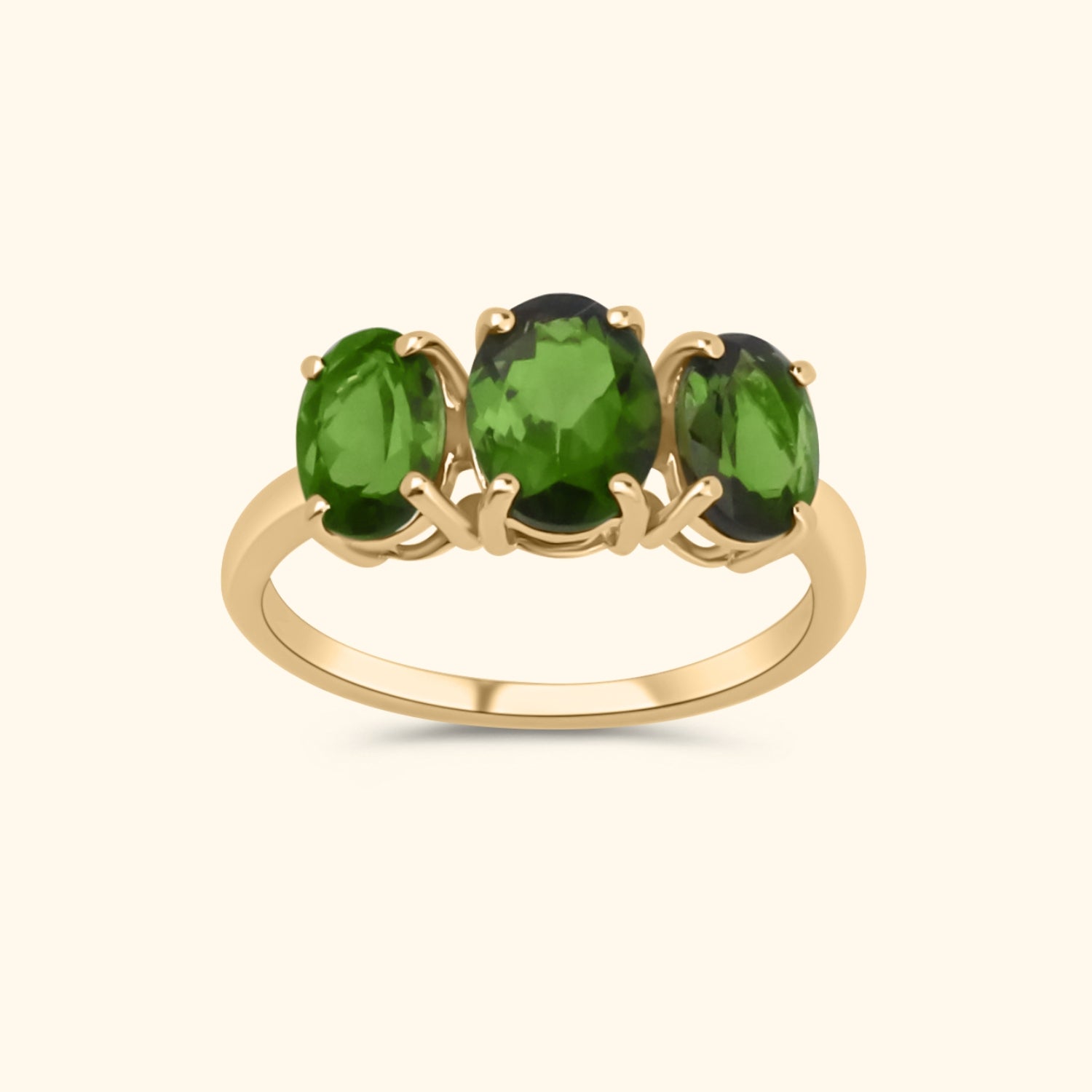 Tourmaline trio ring | 9K