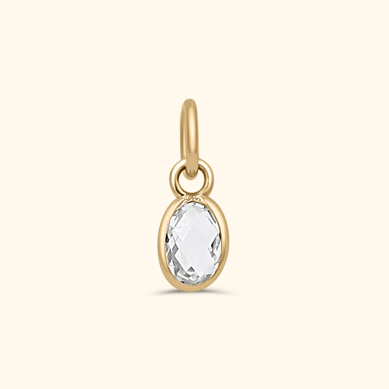 White Topaz Birthstone Hanger April | 14K Goud