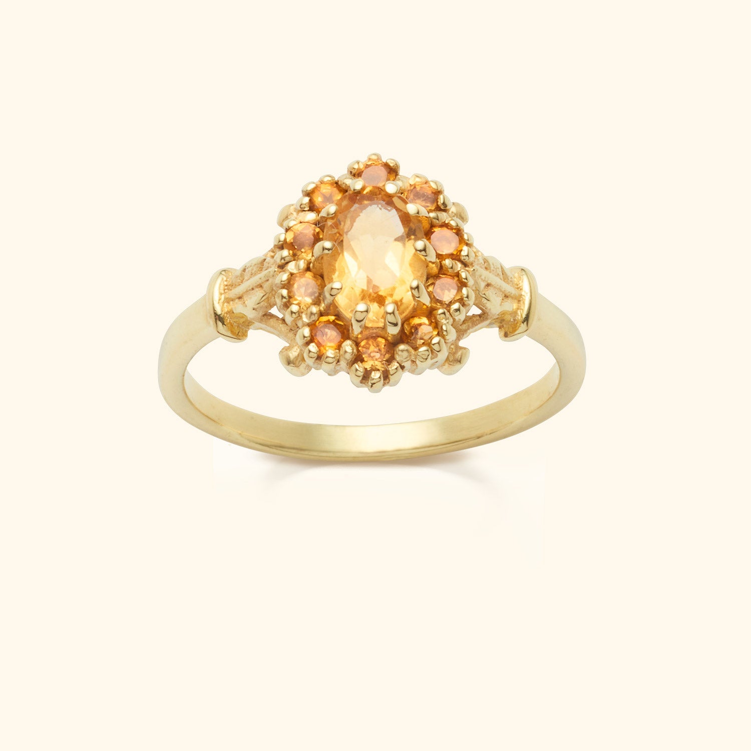 Vintage Citrine Flower Ring