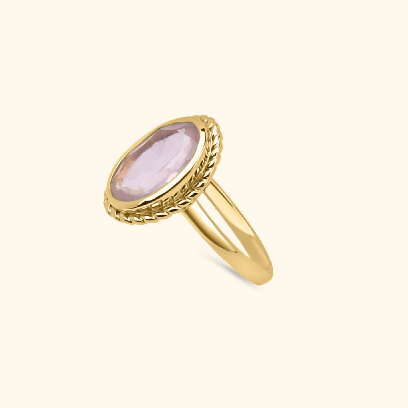 Vintage Luna Rose Quartz Ring