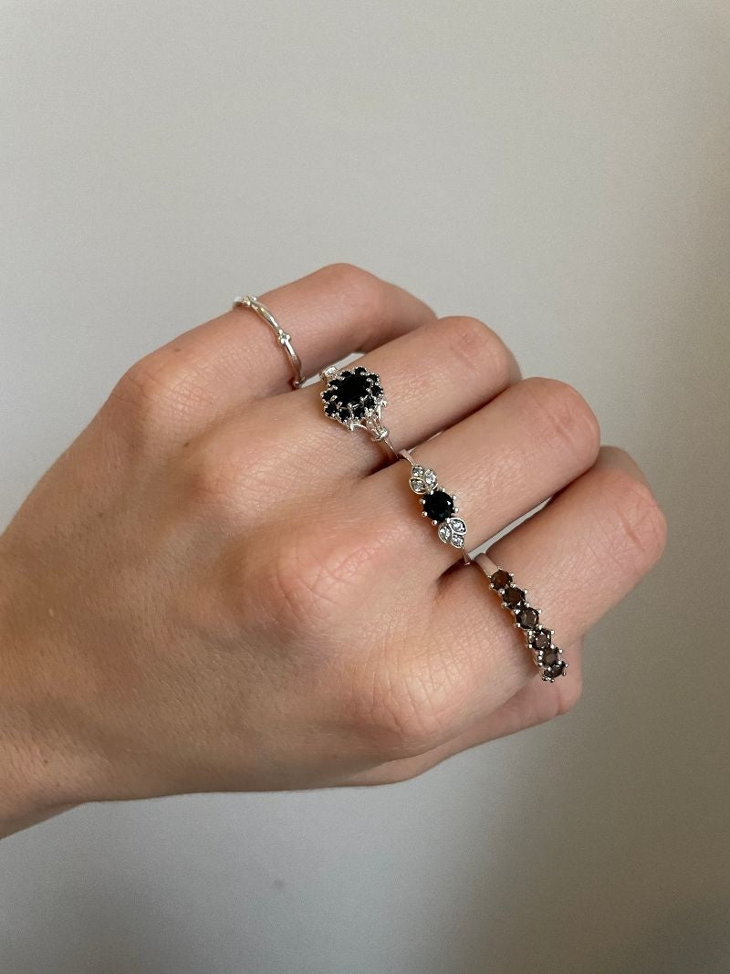 Vintage Black Onyx Ring Silver