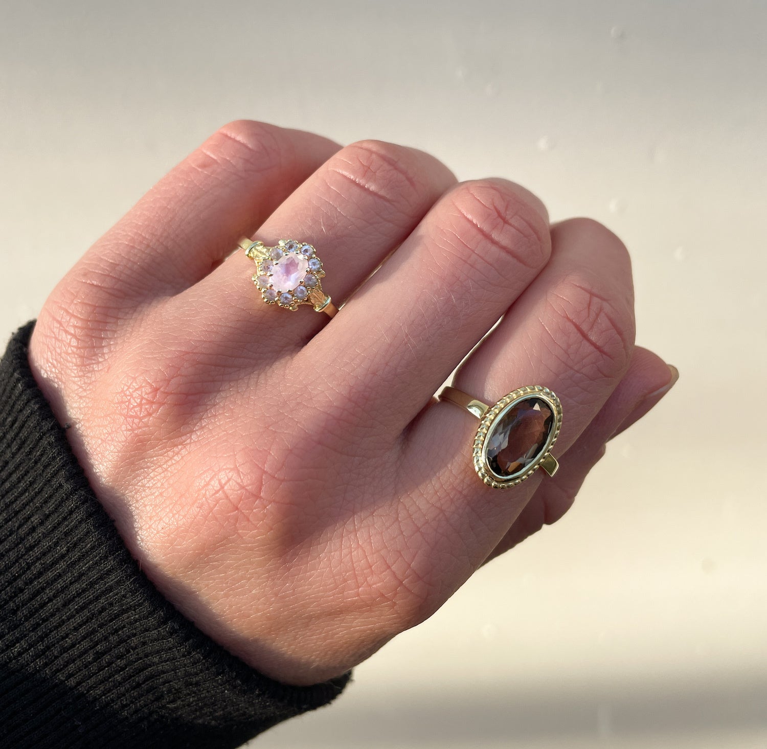 Vintage Luna Smoky Quartz Ring