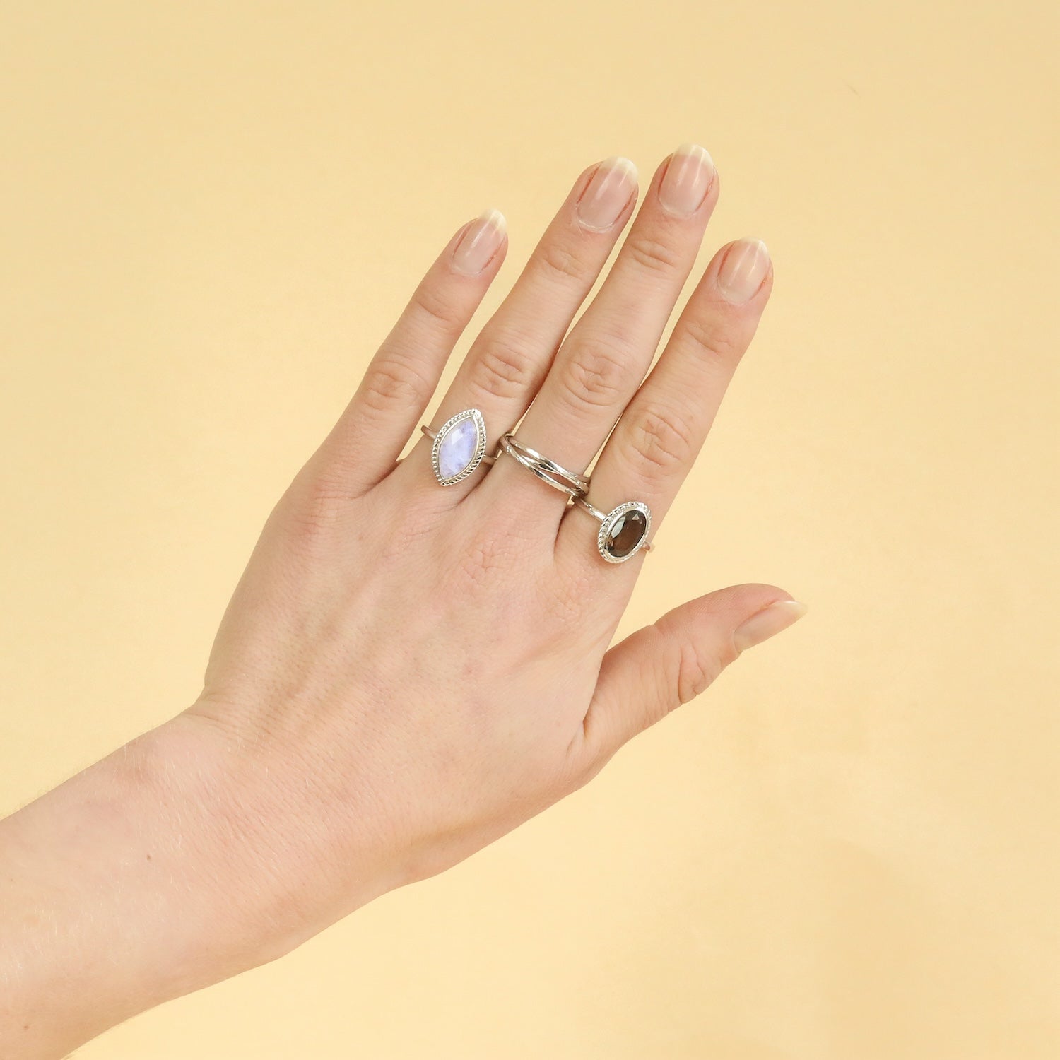 Moonstone Milly Marquise Ring